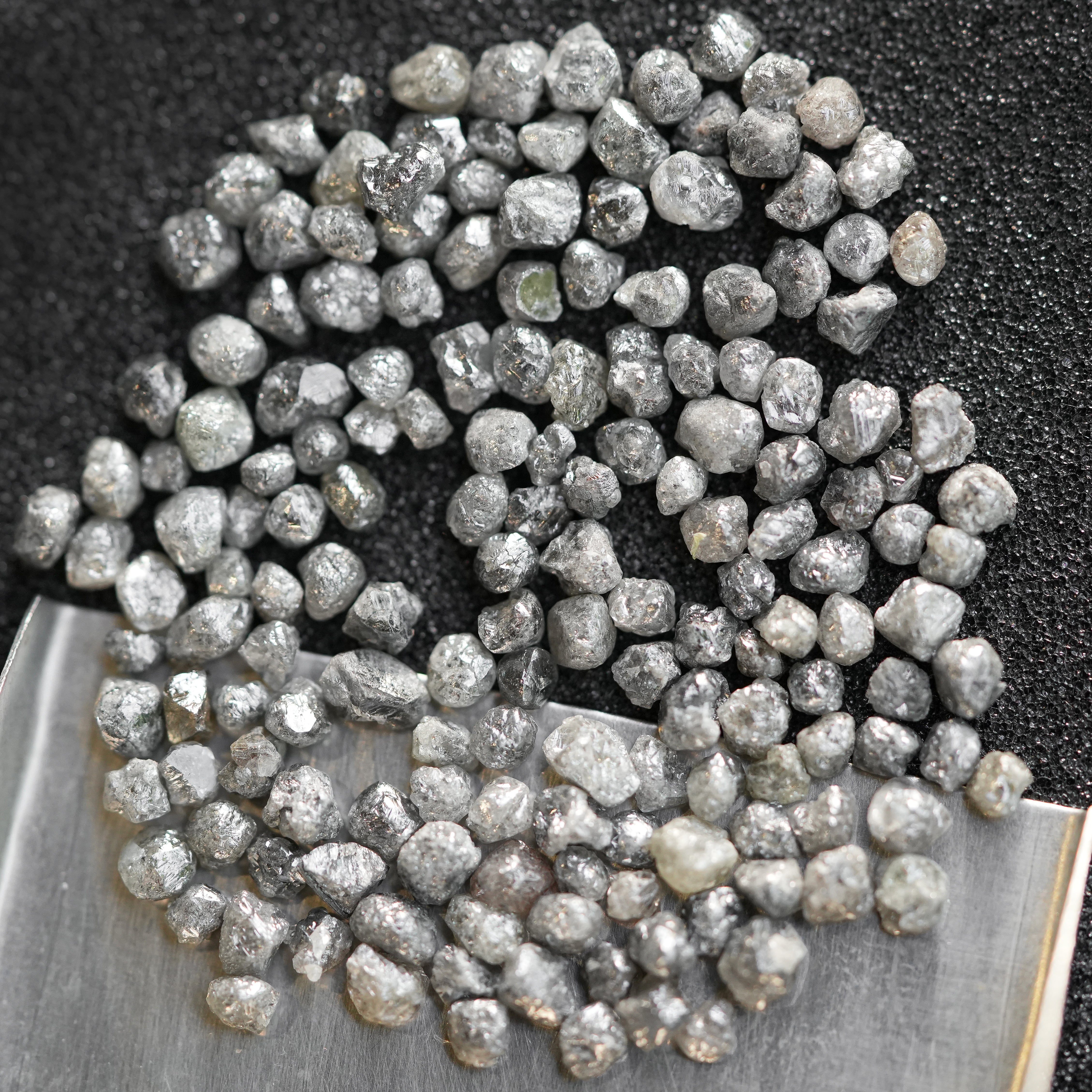 10 PCS Natural Raw Diamond, 2.00 CT Rough Diamond, Grey Diamond, Uncut African Diamonds, Loose Diamond, Black Color Diamonds