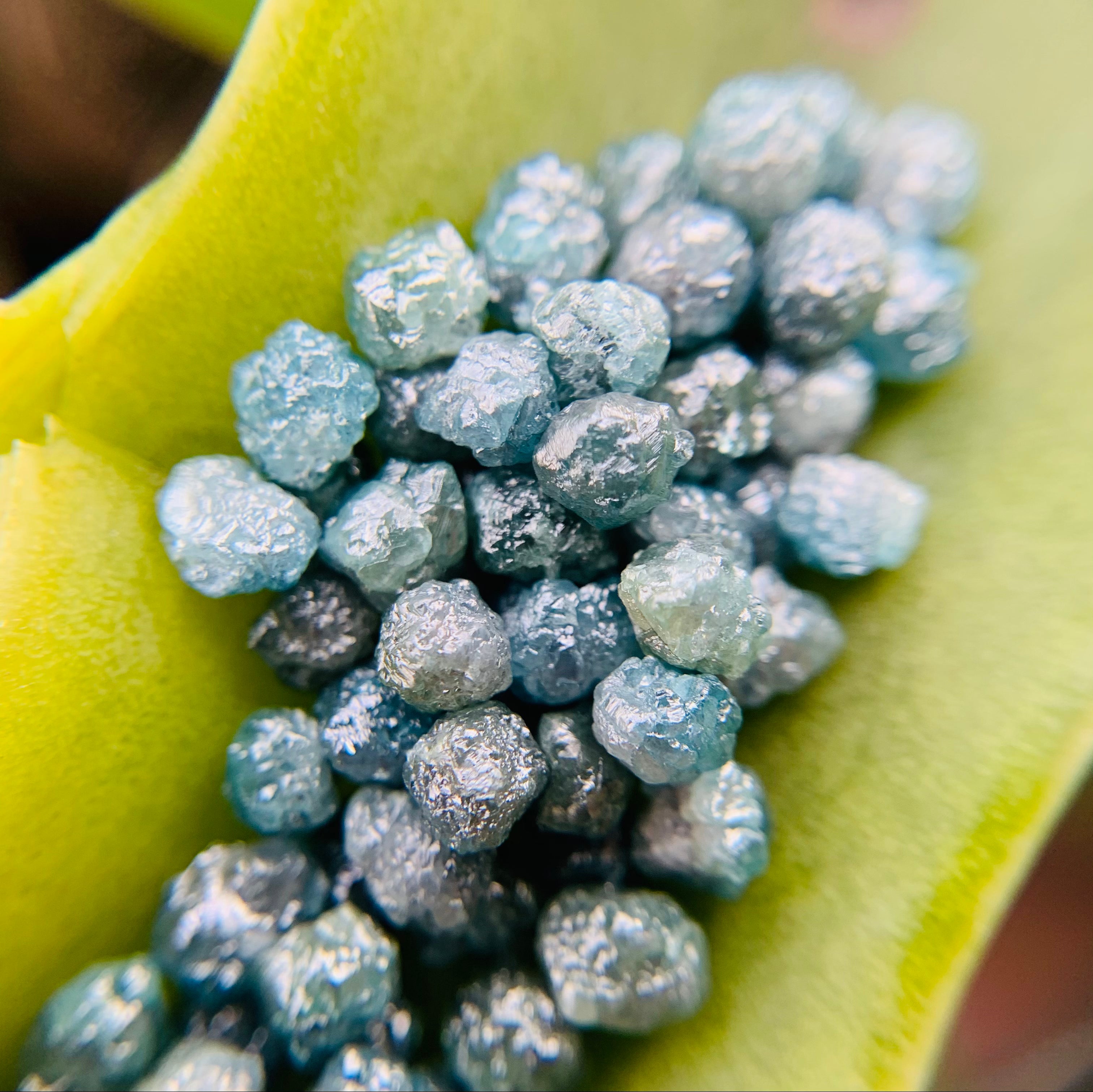 Natural Loose Rough Blue Diamond Uncut Raw 3.50 - 4.00 MM 1.00 Ct 3 Pcs Lots