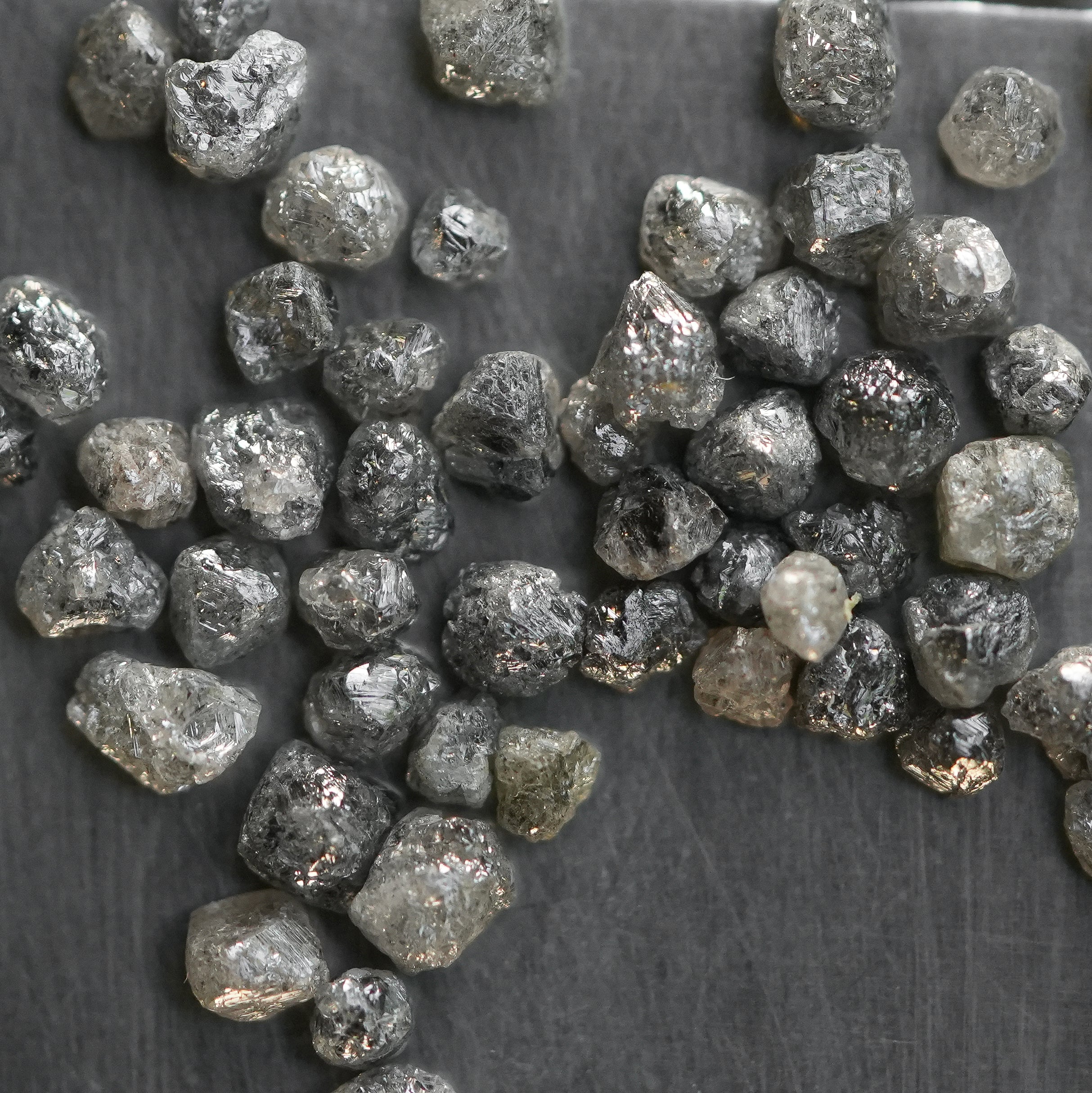 10 PCS Natural Raw Diamond, 2.00 CT Rough Diamond, Grey Diamond, Uncut African Diamonds, Loose Diamond, Black Color Diamonds