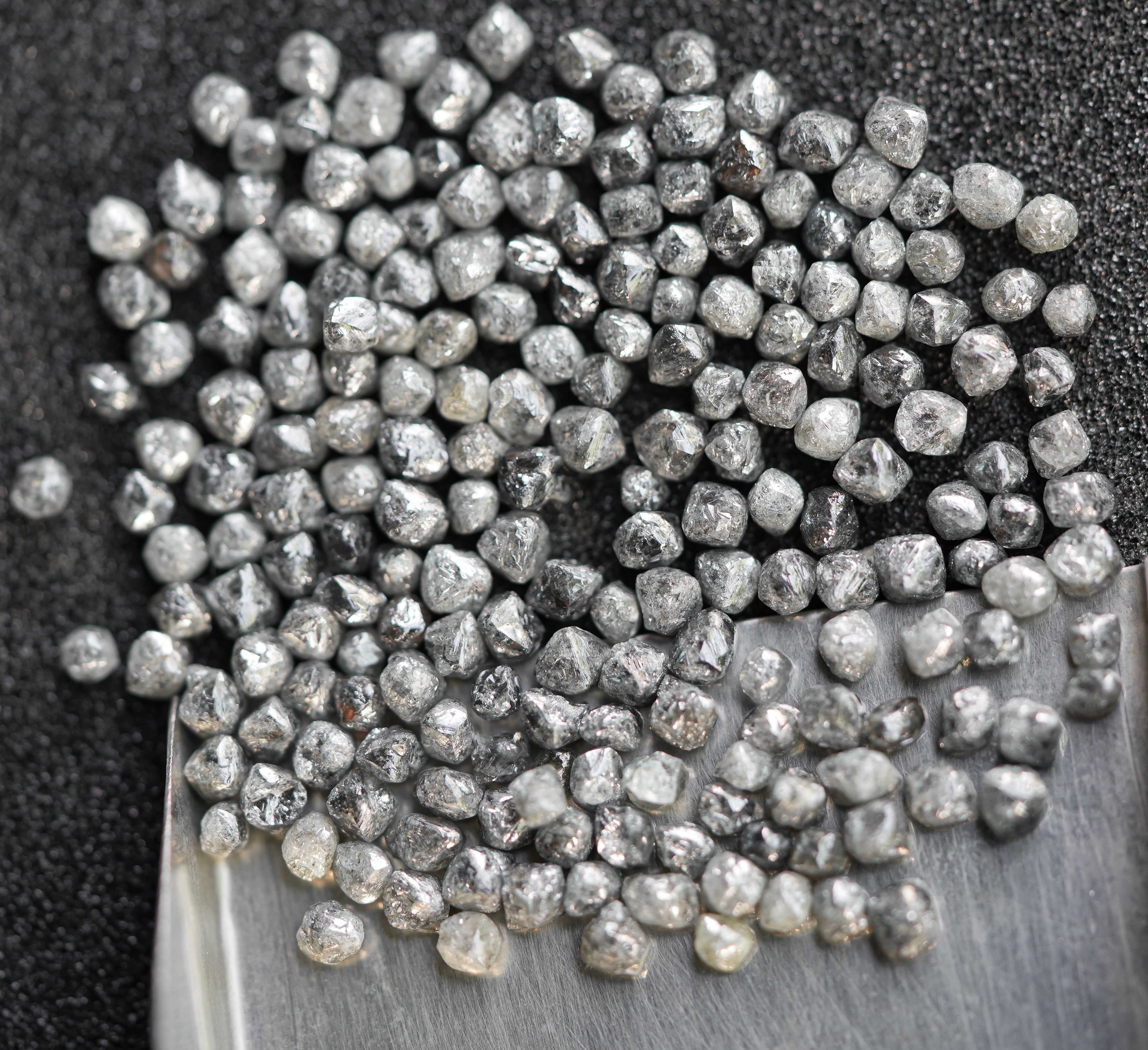 GREY 4 PCS Triangle Raw Diamond, Grey Diamond, Loose Diamond, Natural Diamond, 1.00 CT Rough Diamonds, Uncut Diamond, Gemstone Solitaire