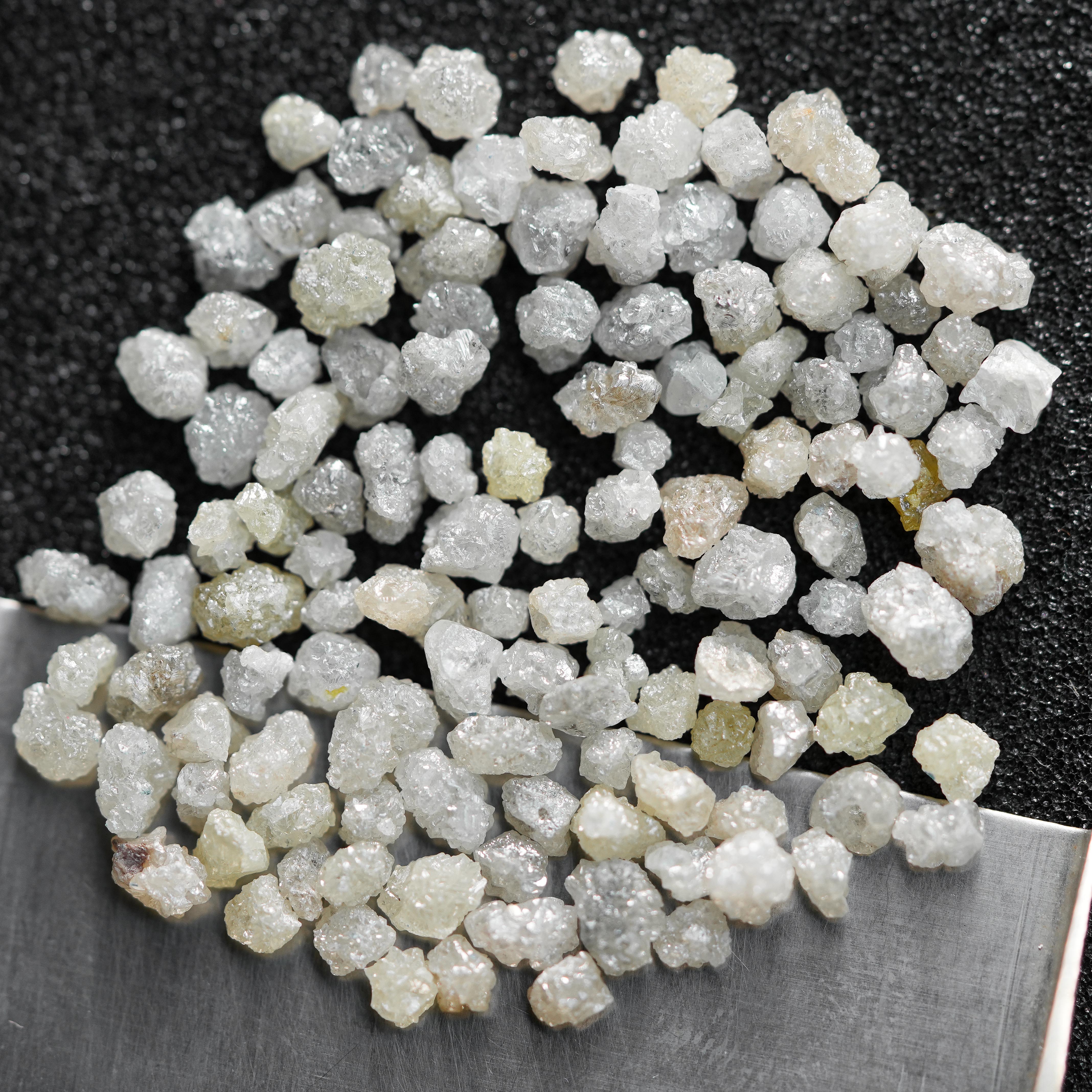 Natural White Silver Raw Diamonds / Uncut Loose Diamonds / 3-4 MM Conflict Free Diamonds / Ethically Sourced Premium Diamond / Real Gems