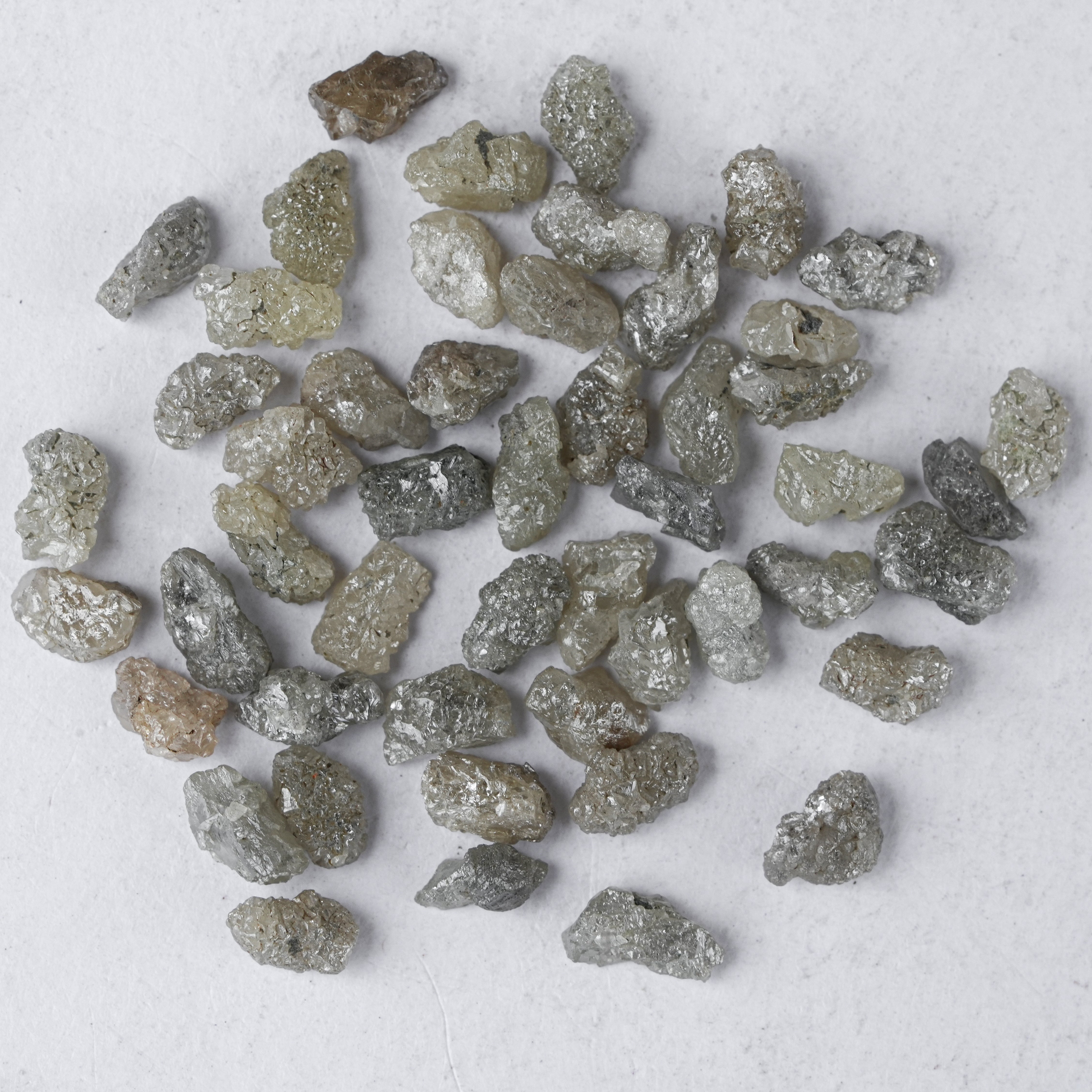 2 PCS Natural Rough Diamond, 0.70Ct Raw Diamond, Loose Diamond, Uncut White Gemstone, White Grey Color Diamond, Natural Diamonds For Jewelry