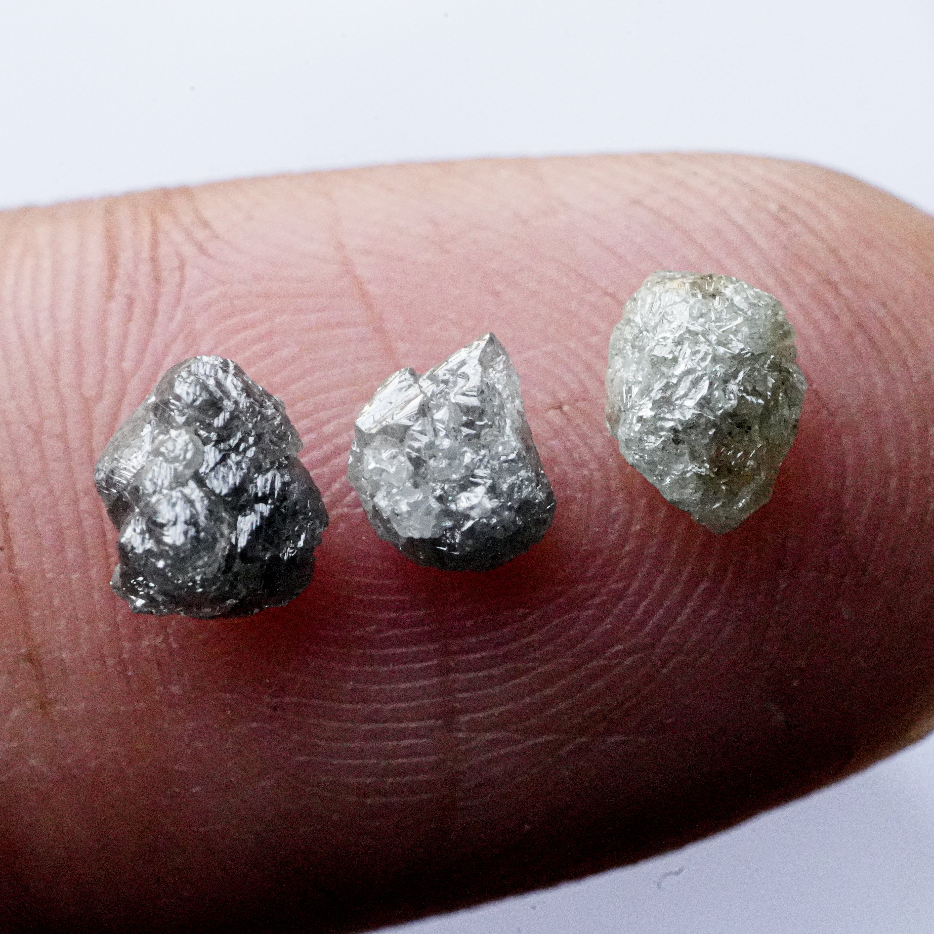 4-5 MM Natural Loose Raw Diamond, Grey Uncut Black Rough Diamonds, Fancy Jewelry Diamond, Salt Papper Diamond, Mines Raw Gemstone