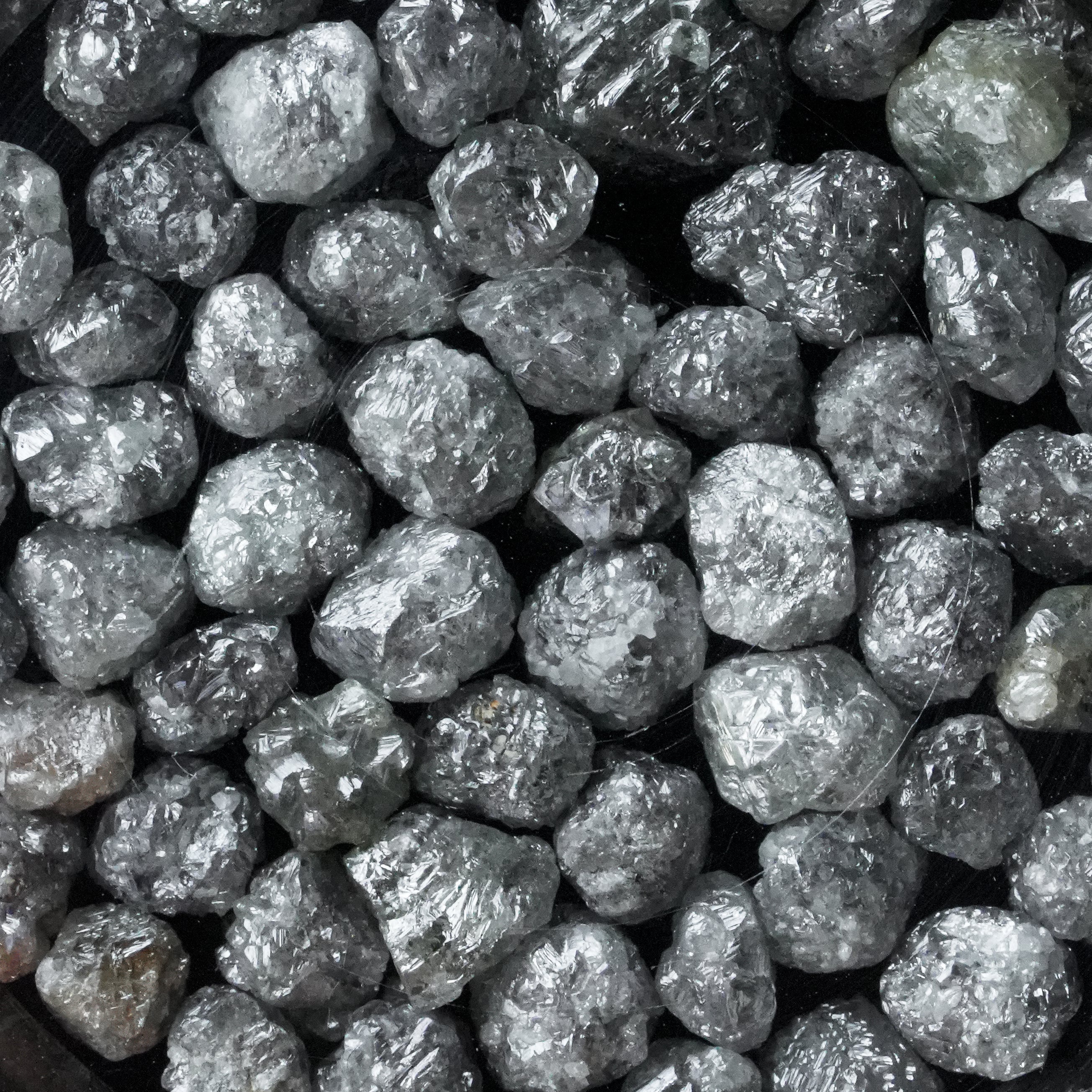 4-5 MM Natural Loose Raw Diamond, Grey Uncut Black Rough Diamonds, Fancy Jewelry Diamond, Salt Papper Diamond, Mines Raw Gemstone