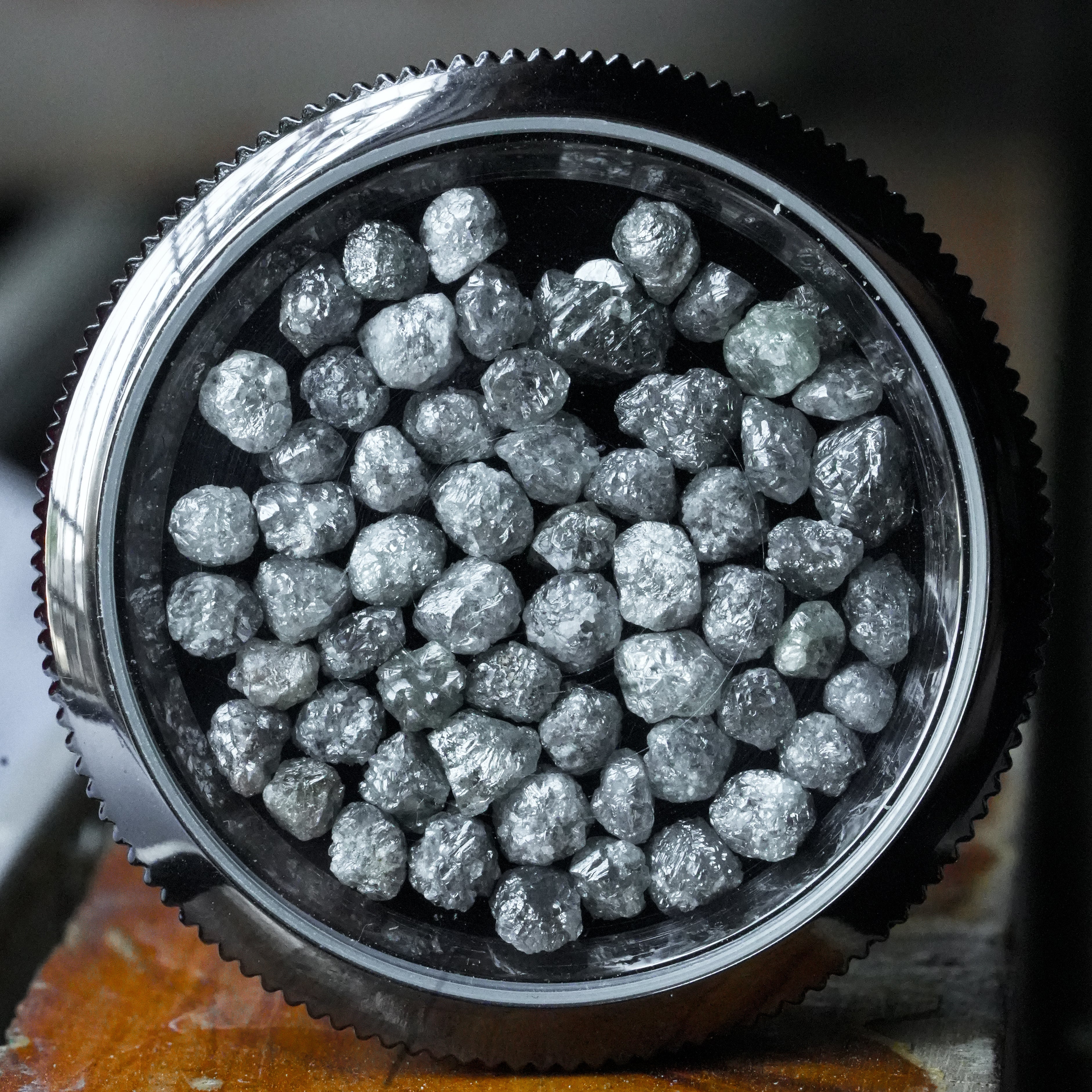4-5 MM Natural Loose Raw Diamond, Grey Uncut Black Rough Diamonds, Fancy Jewelry Diamond, Salt Papper Diamond, Mines Raw Gemstone
