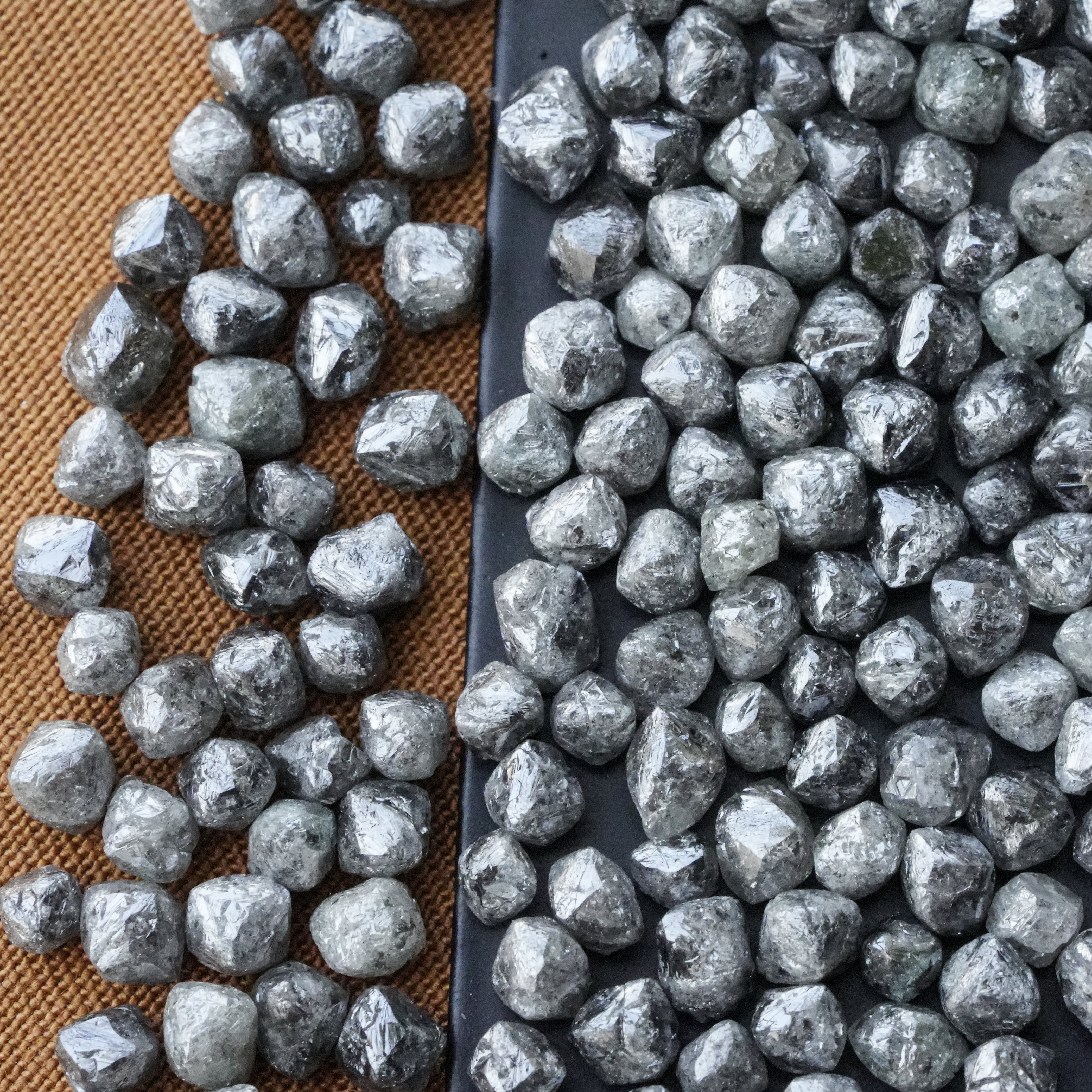 Natural Loose Raw Diamonds, Real Black Grey Gemstone, 3-4 MM Crystal Base Uncut Diamond For Jewelry, Diamonds Beads, Raw Stones 5-10-15 PCS
