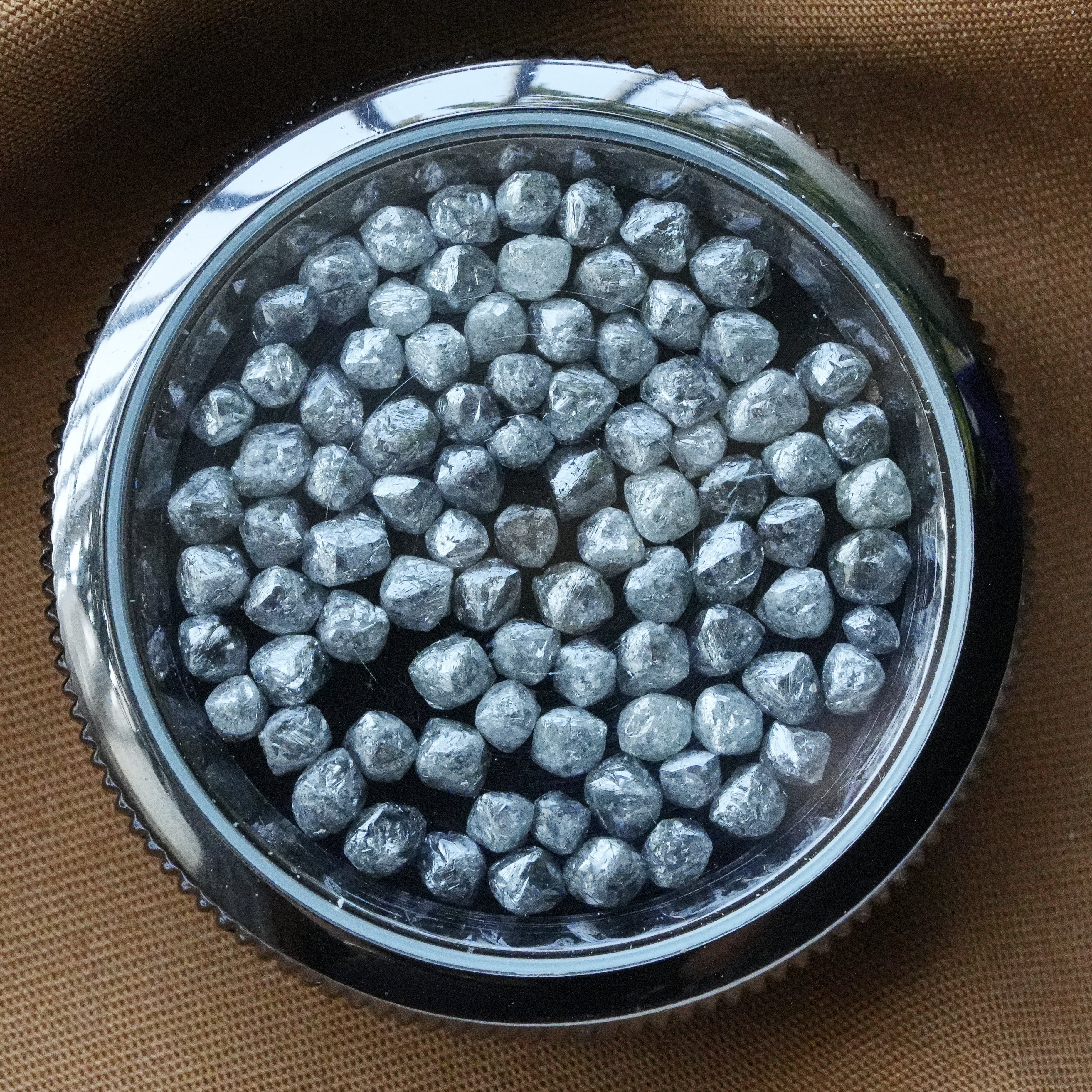 Natural Loose Raw Diamonds, Real Black Grey Gemstone, 3-4 MM Crystal Base Uncut Diamond For Jewelry, Diamonds Beads, Raw Stones 5-10-15 PCS