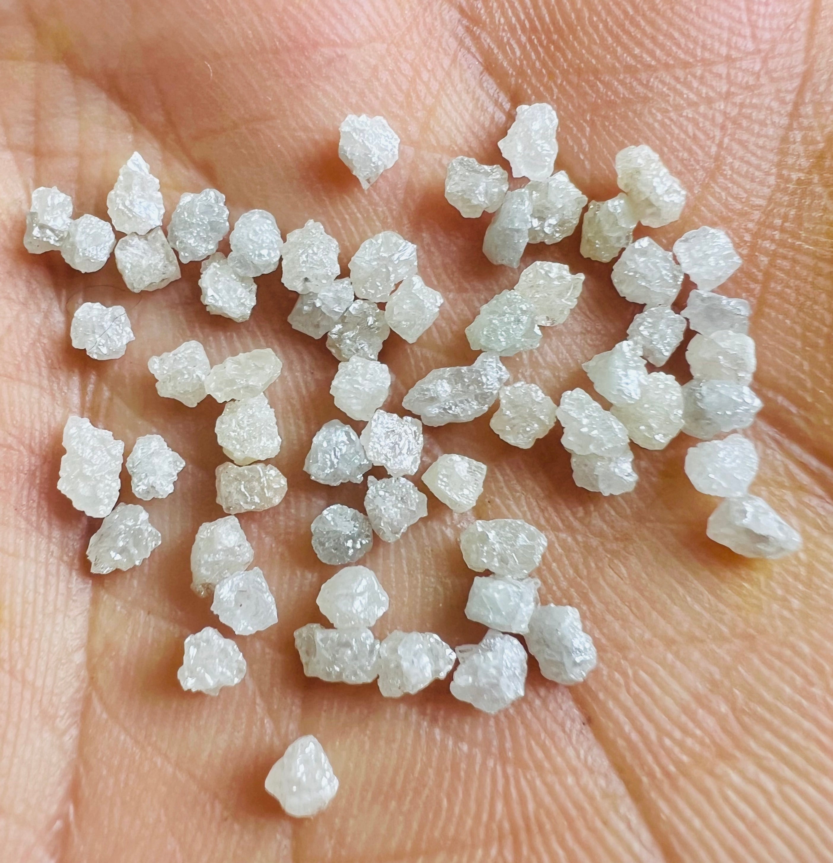 Natural White Silver Raw Diamonds / Uncut Loose Diamonds / 3-4 MM Conflict Free Diamonds / Ethically Sourced Premium Diamond / Real Gems