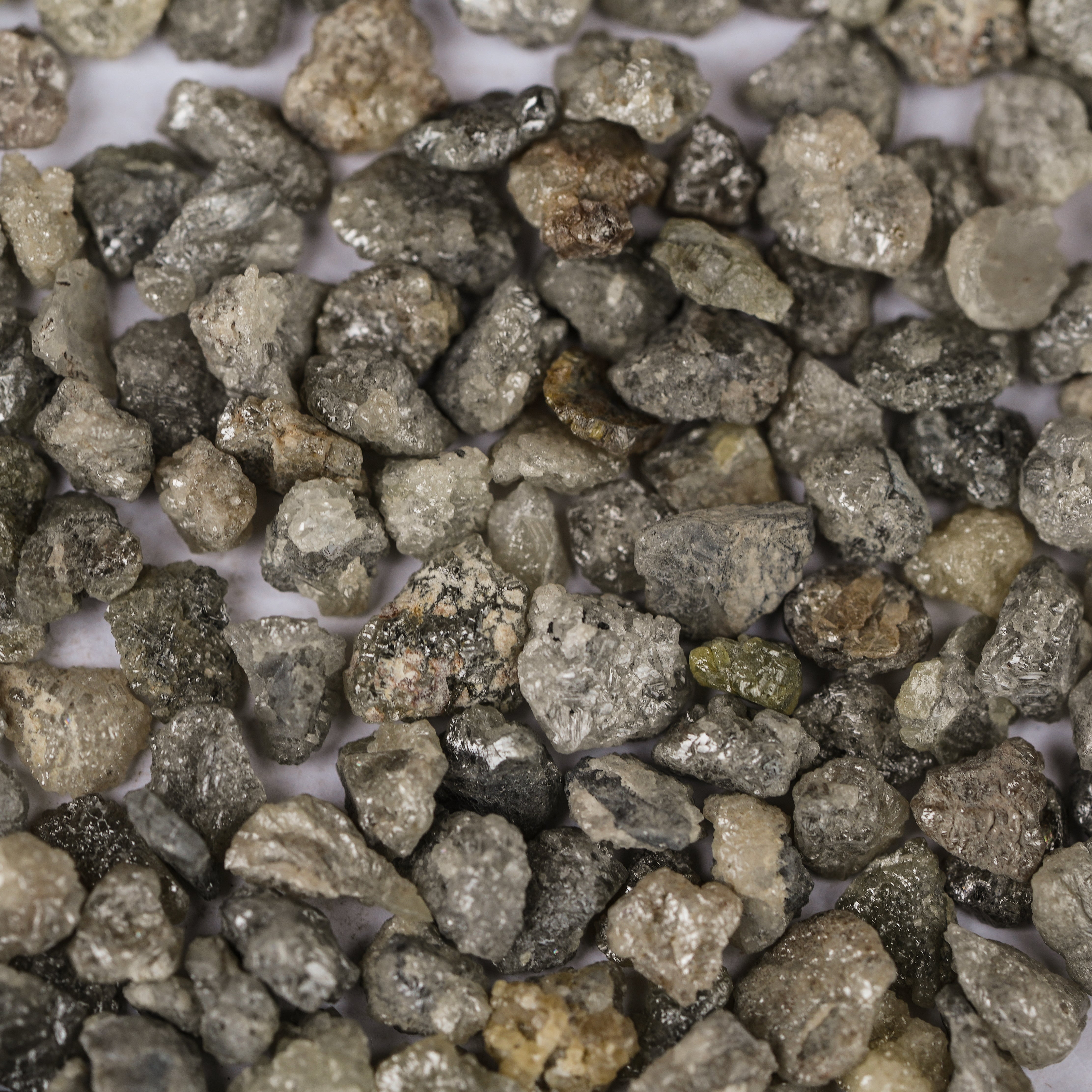 Real Natural Loose Raw Diamonds, Rough Uncut Loose Gemstones, Untreated Silver White Diamonds For Jewelry, Mined Diamonds, Salt And Pepper