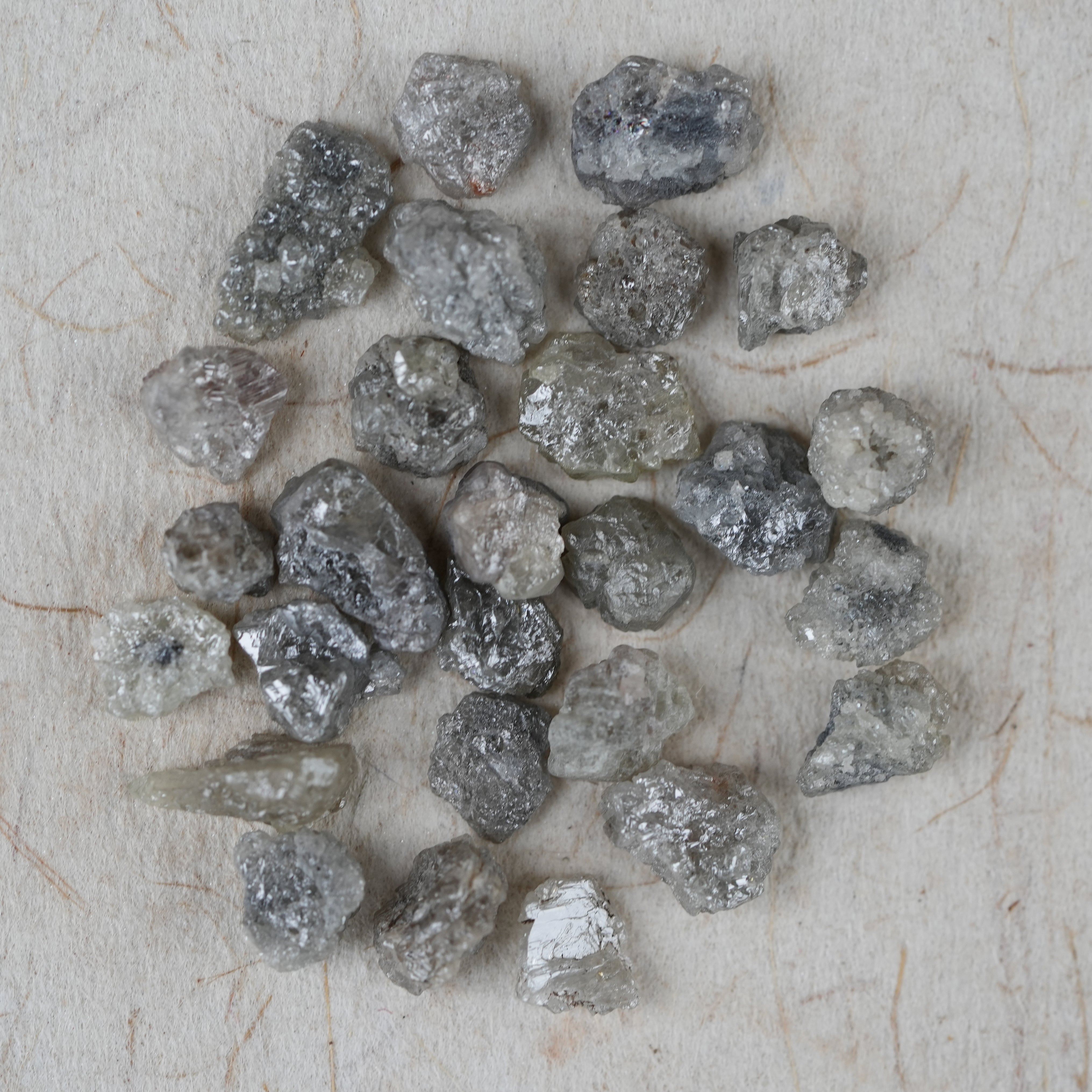 Real Natural Loose Raw Diamonds, Rough Uncut Loose Gemstones, Untreated Silver White Diamonds For Jewelry, Mined Diamonds, Salt And Pepper