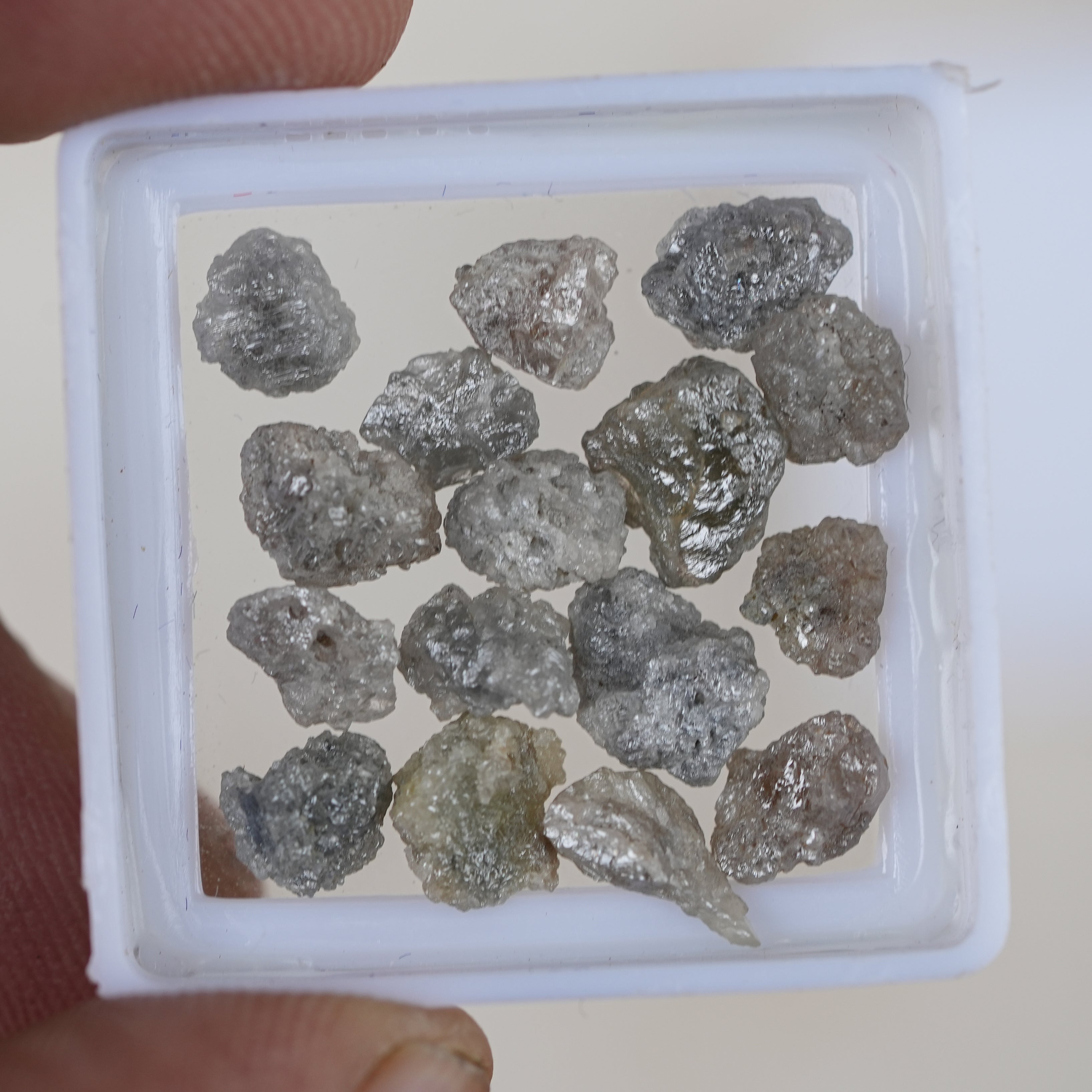 Real Natural Loose Raw Diamonds, Rough Uncut Loose Gemstones, Untreated Silver White Diamonds For Jewelry, Mined Diamonds, Salt And Pepper