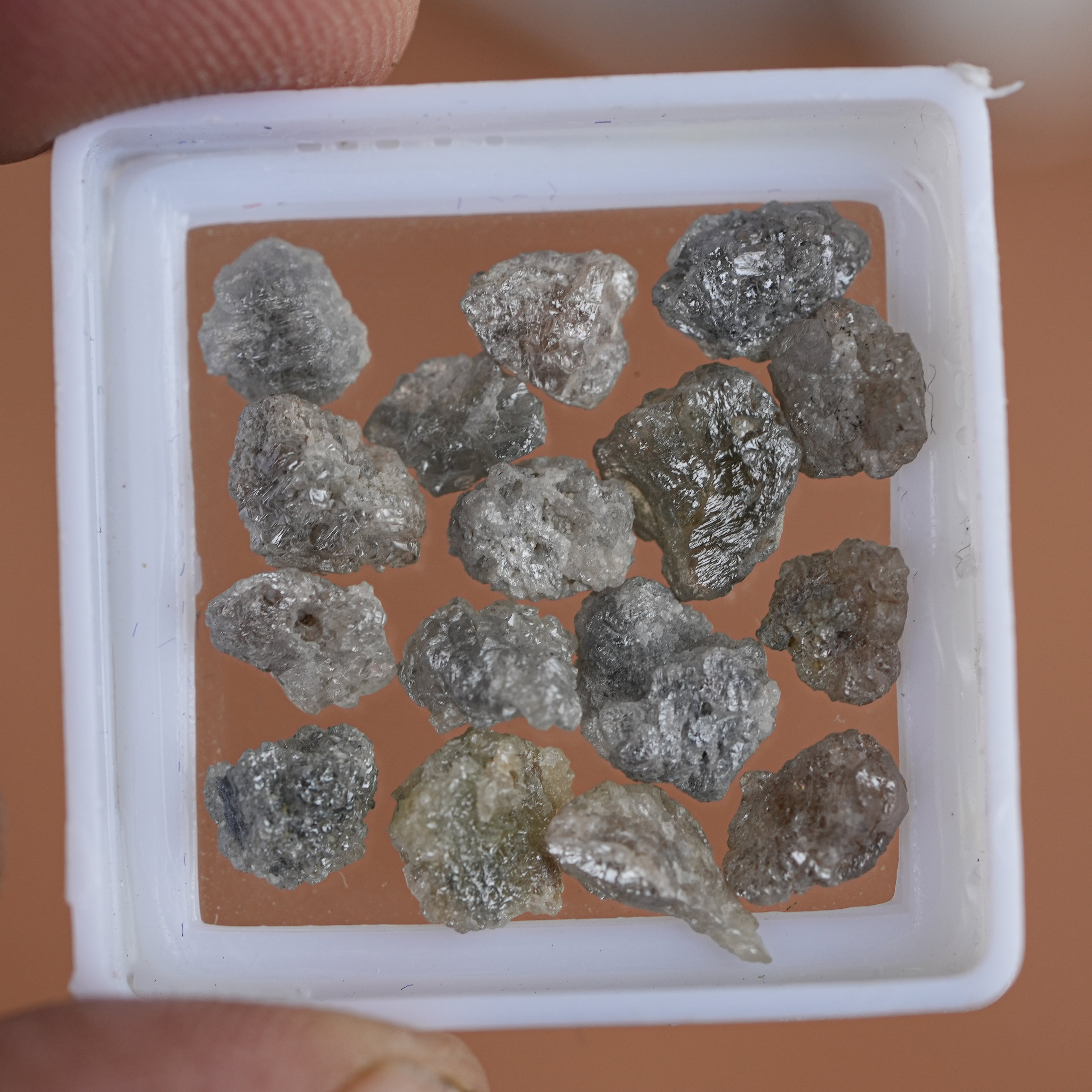 Real Natural Loose Raw Diamonds, Rough Uncut Loose Gemstones, Untreated Silver White Diamonds For Jewelry, Mined Diamonds, Salt And Pepper