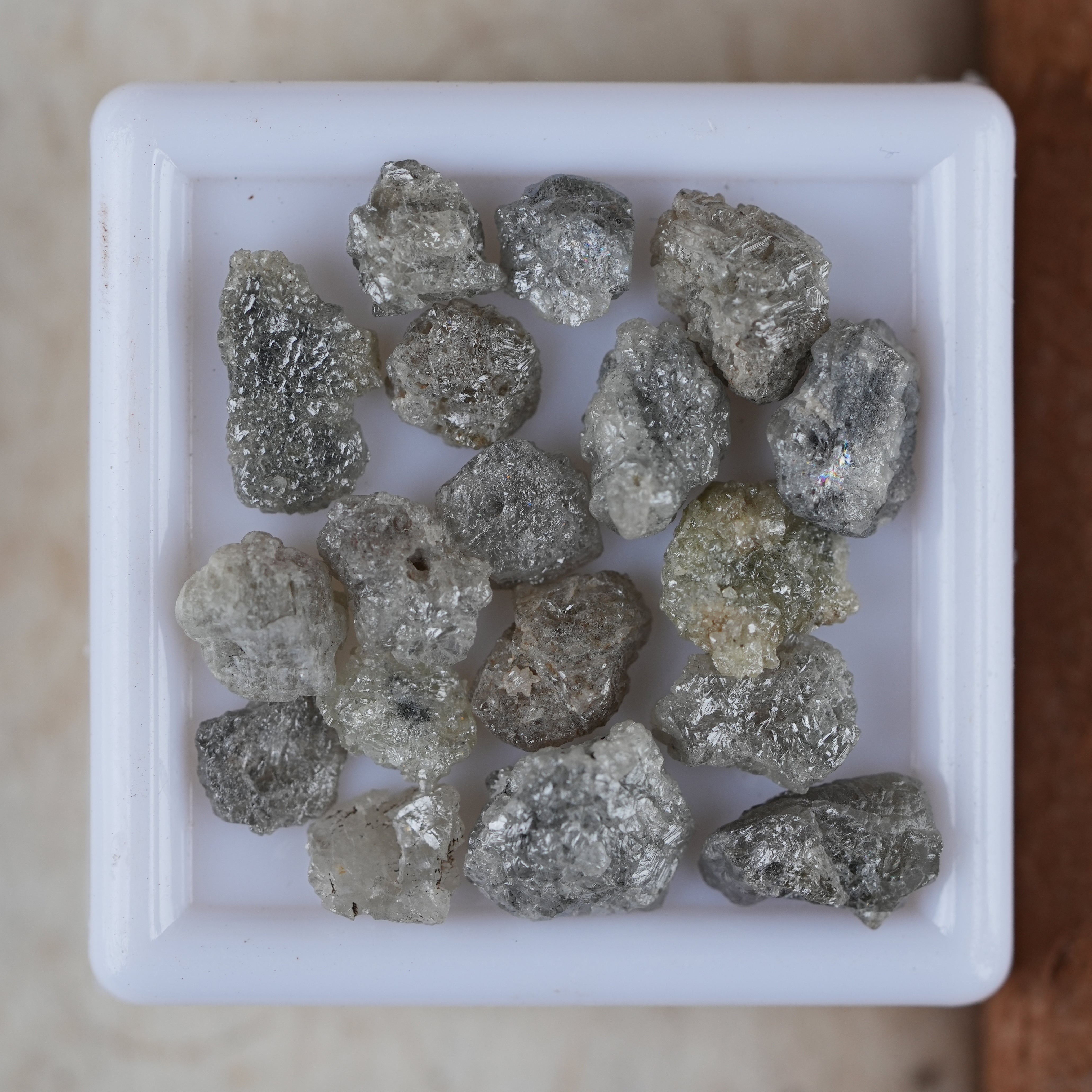 Real Natural Loose Raw Diamonds, Rough Uncut Loose Gemstones, Untreated Silver White Diamonds For Jewelry, Mined Diamonds, Salt And Pepper
