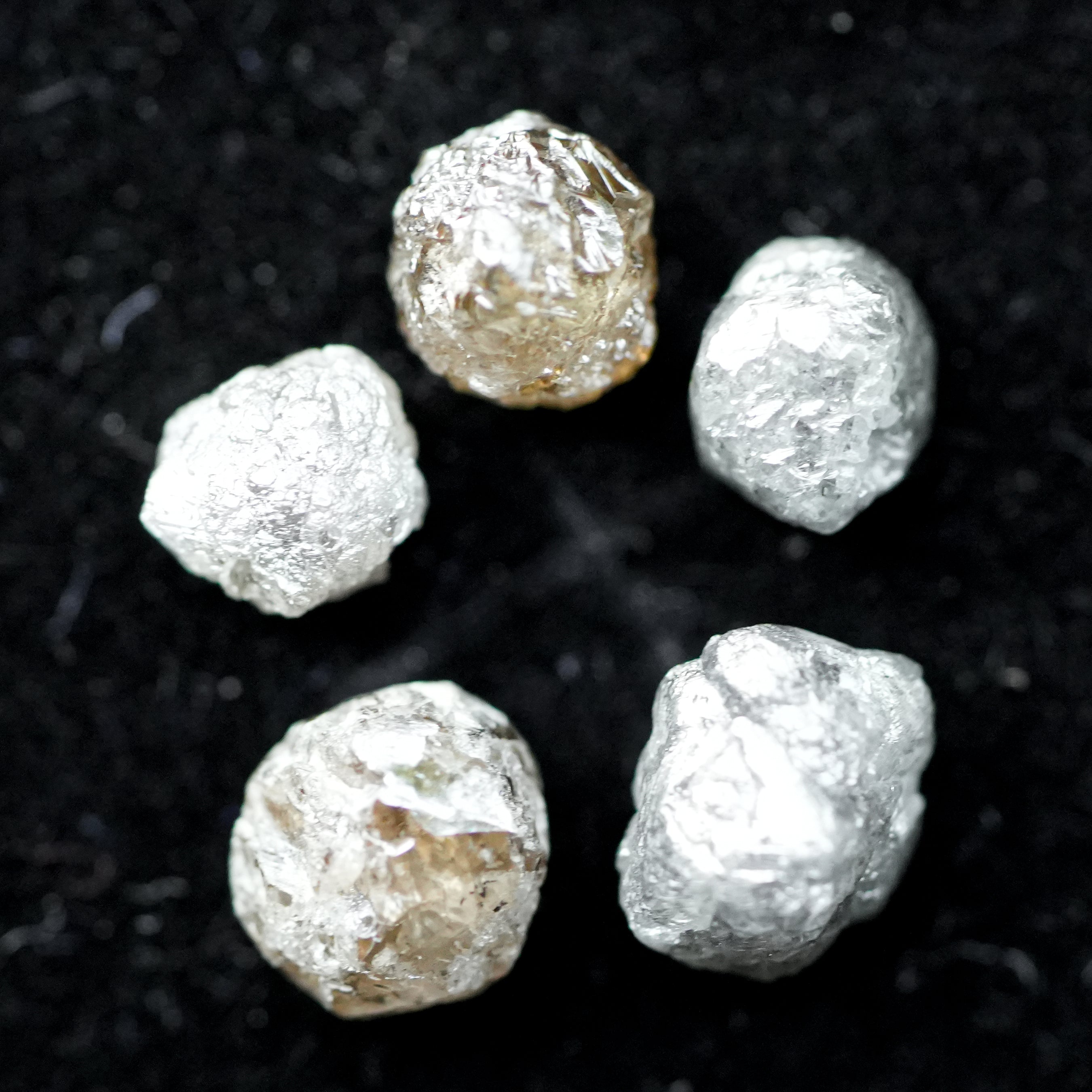 2Pcs Fancy Gray 1.00Carat Raw Diamond, Loose Diamond, Natural Rough Diamond, Solitaire Gemstone For Jewelry