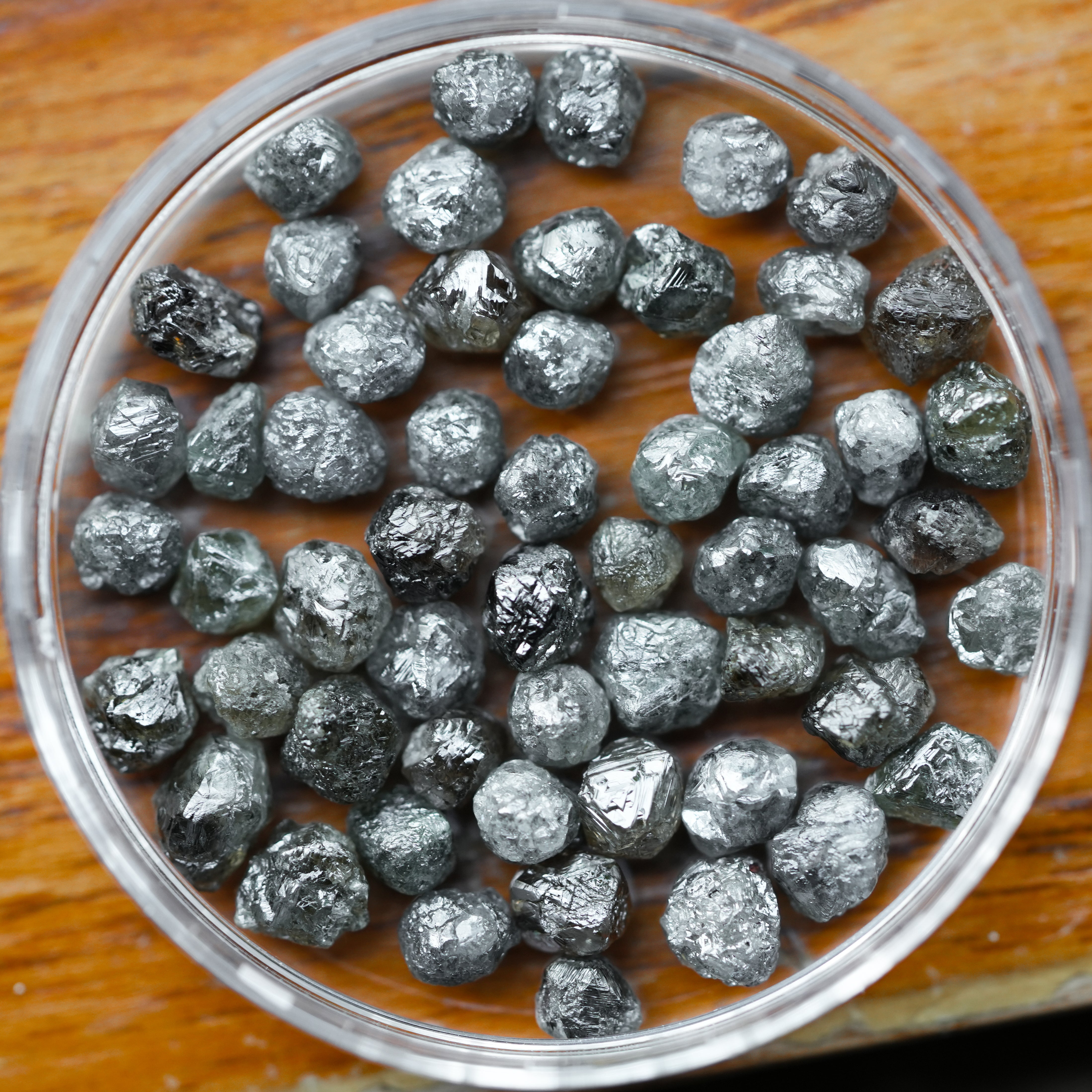 2Pcs Fancy Gray 1.00Carat Raw Diamond, Loose Diamond, Natural Rough Diamond, Solitaire Gemstone For Jewelry