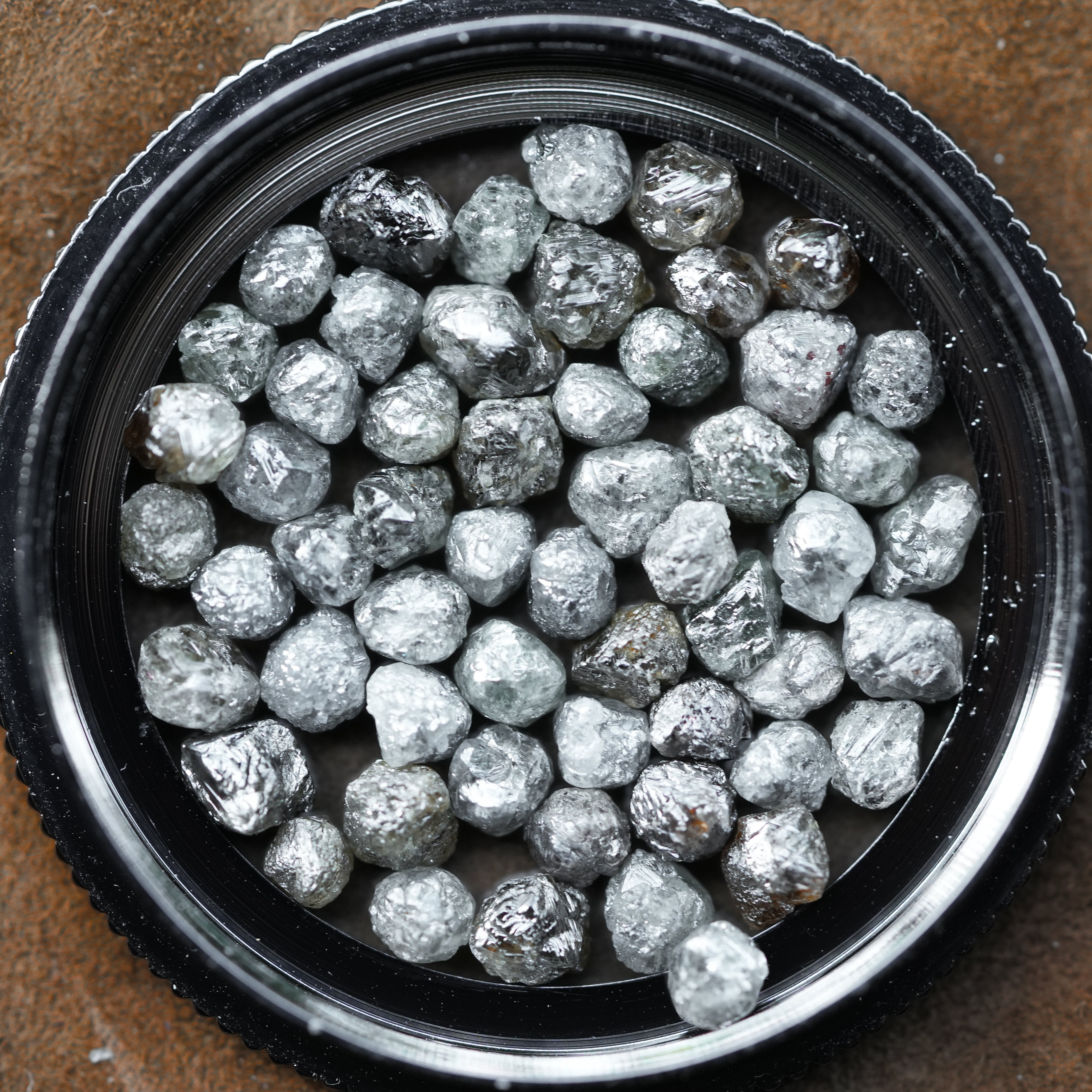 2Pcs Fancy Gray 1.00Carat Raw Diamond, Loose Diamond, Natural Rough Diamond, Solitaire Gemstone For Jewelry