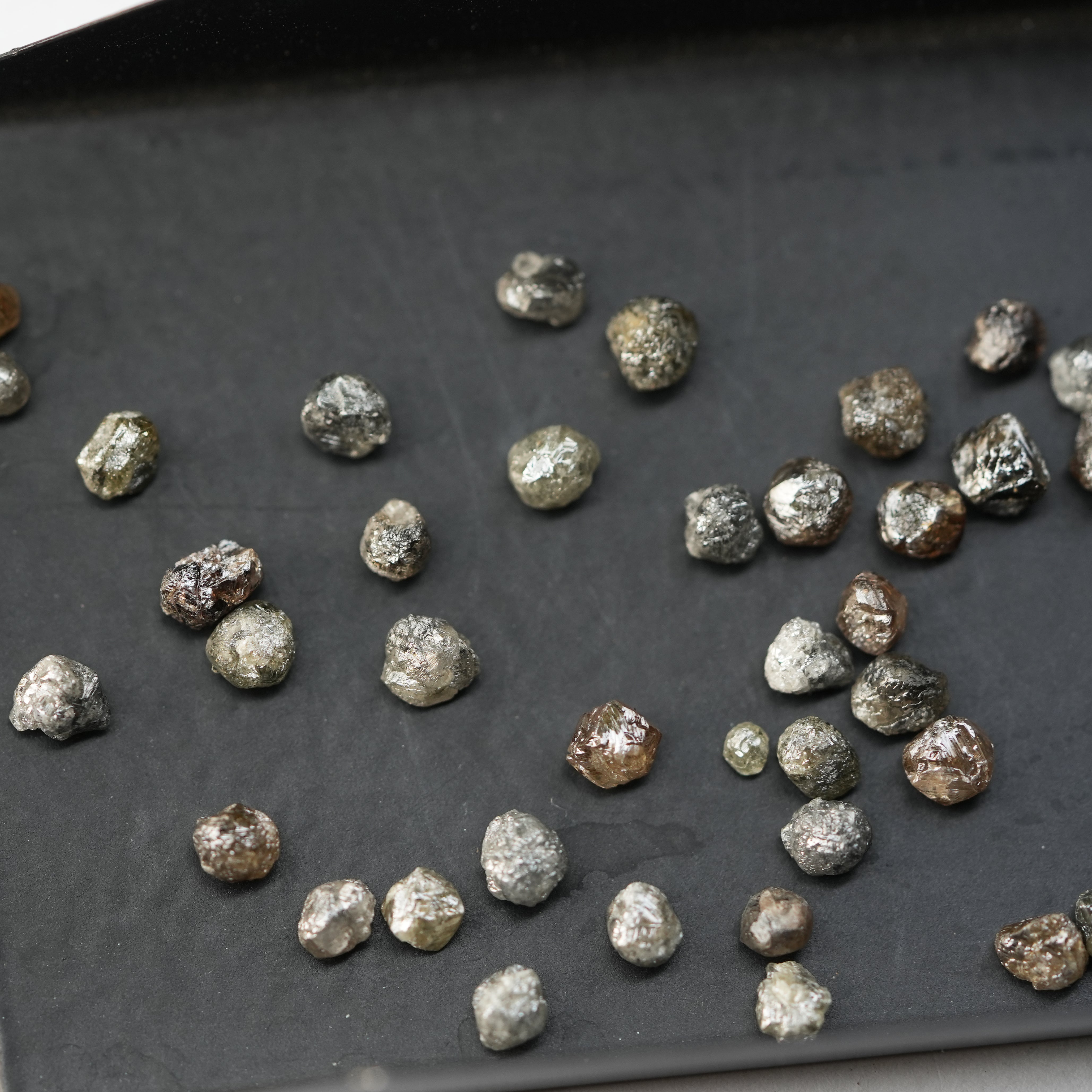 2Pcs Fancy Gray 1.00Carat Raw Diamond, Loose Diamond, Natural Rough Diamond, Solitaire Gemstone For Jewelry