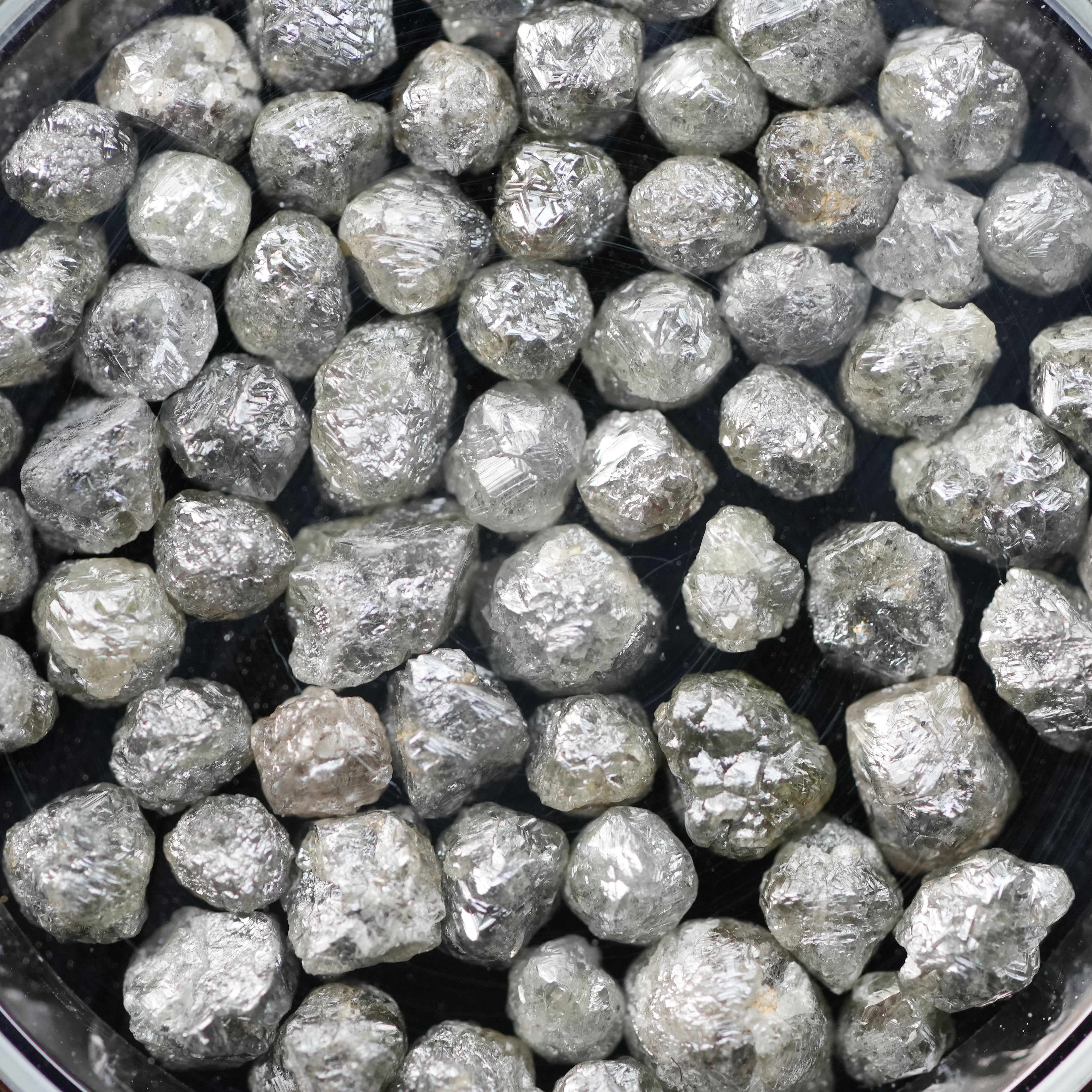 2 PCS 1.00 C.T.W Natural Gray Diamond, 5.00 To 6.00MM, Rough Diamond, Loose Diamonds, Uncut Diamond, Raw Gemstone, African Diamonds