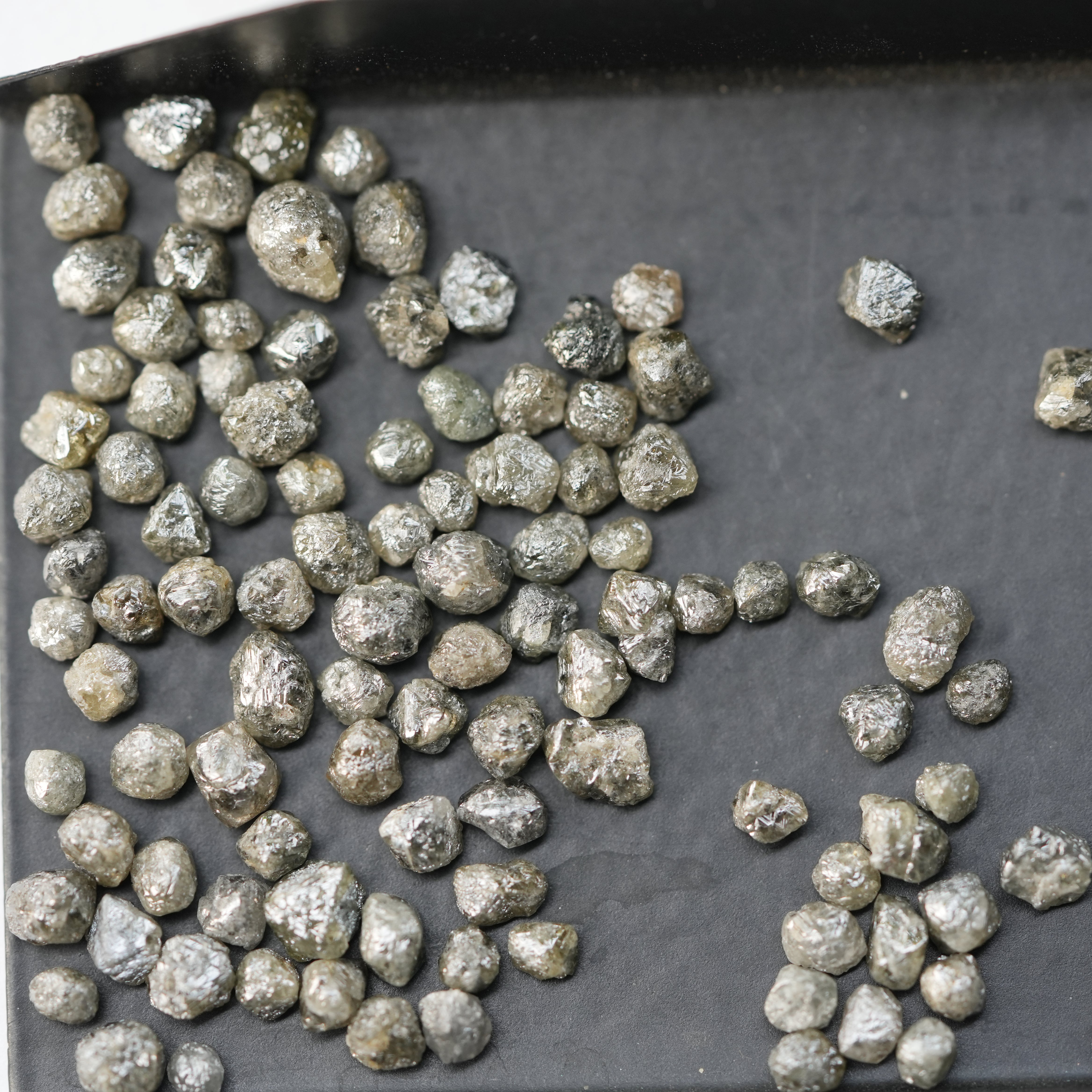 2 PCS 1.00 C.T.W Natural Gray Diamond, 5.00 To 6.00MM, Rough Diamond, Loose Diamonds, Uncut Diamond, Raw Gemstone, African Diamonds