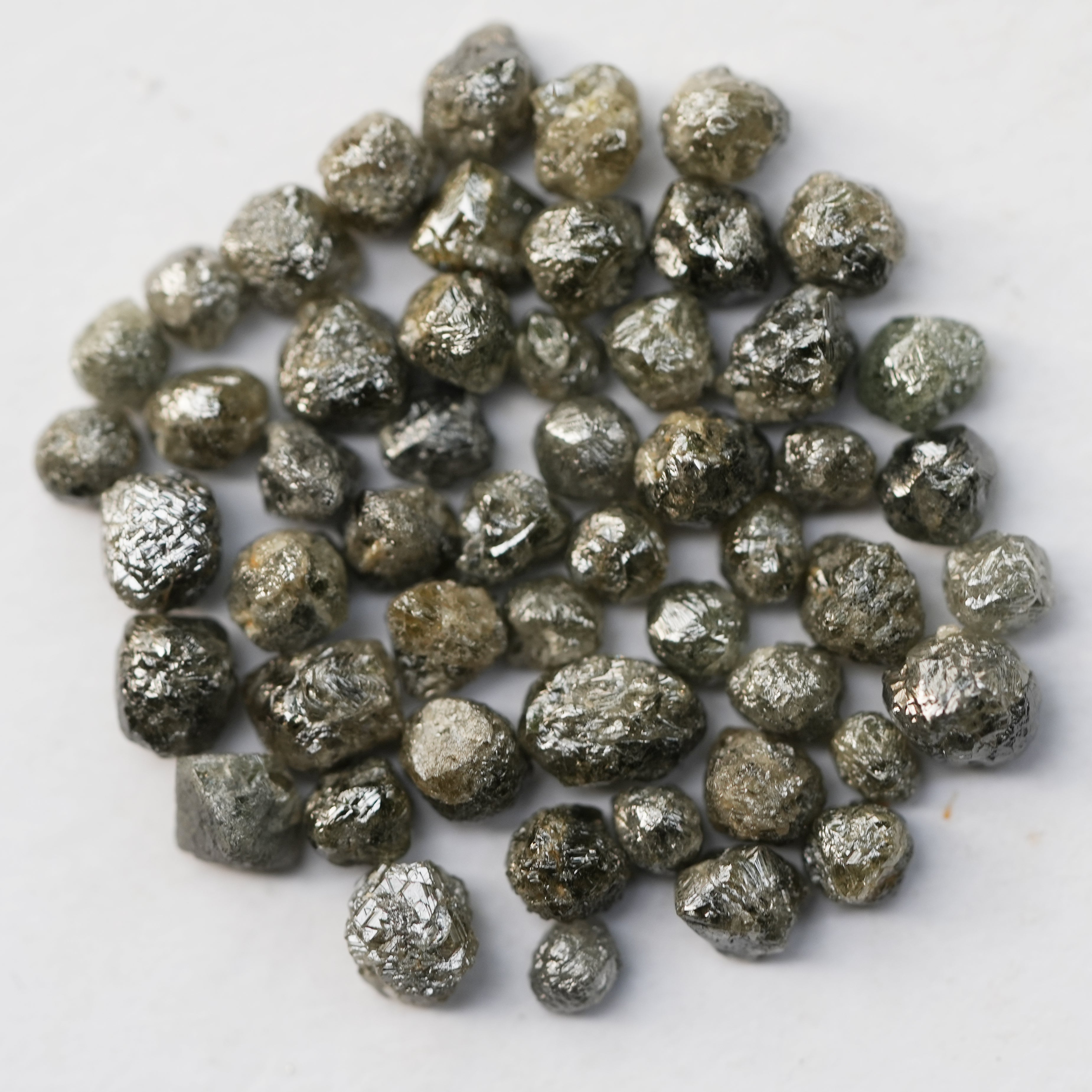 2 PCS 1.00 C.T.W Natural Gray Diamond, 5.00 To 6.00MM, Rough Diamond, Loose Diamonds, Uncut Diamond, Raw Gemstone, African Diamonds