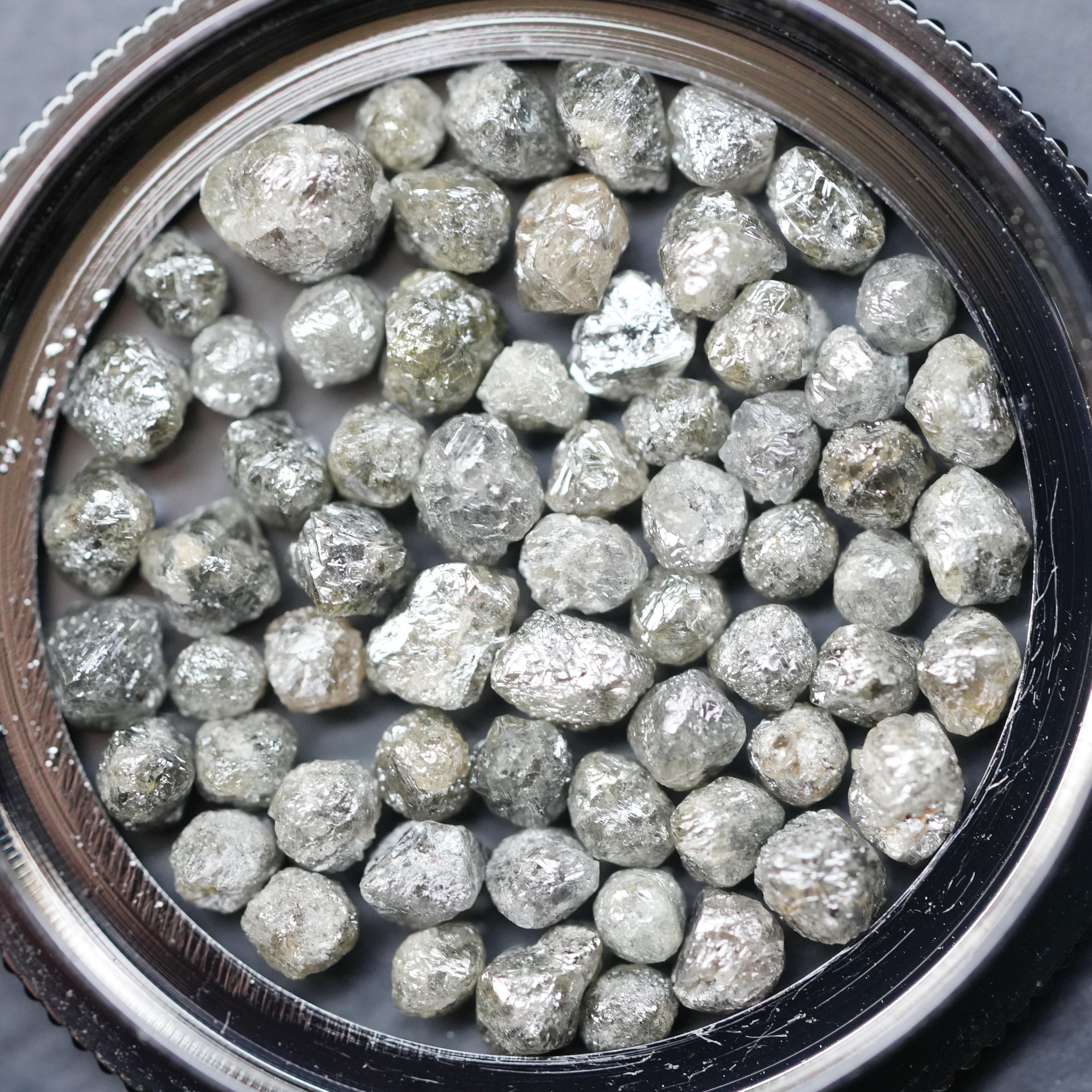 2 PCS 1.00 C.T.W Natural Gray Diamond, 5.00 To 6.00MM, Rough Diamond, Loose Diamonds, Uncut Diamond, Raw Gemstone, African Diamonds