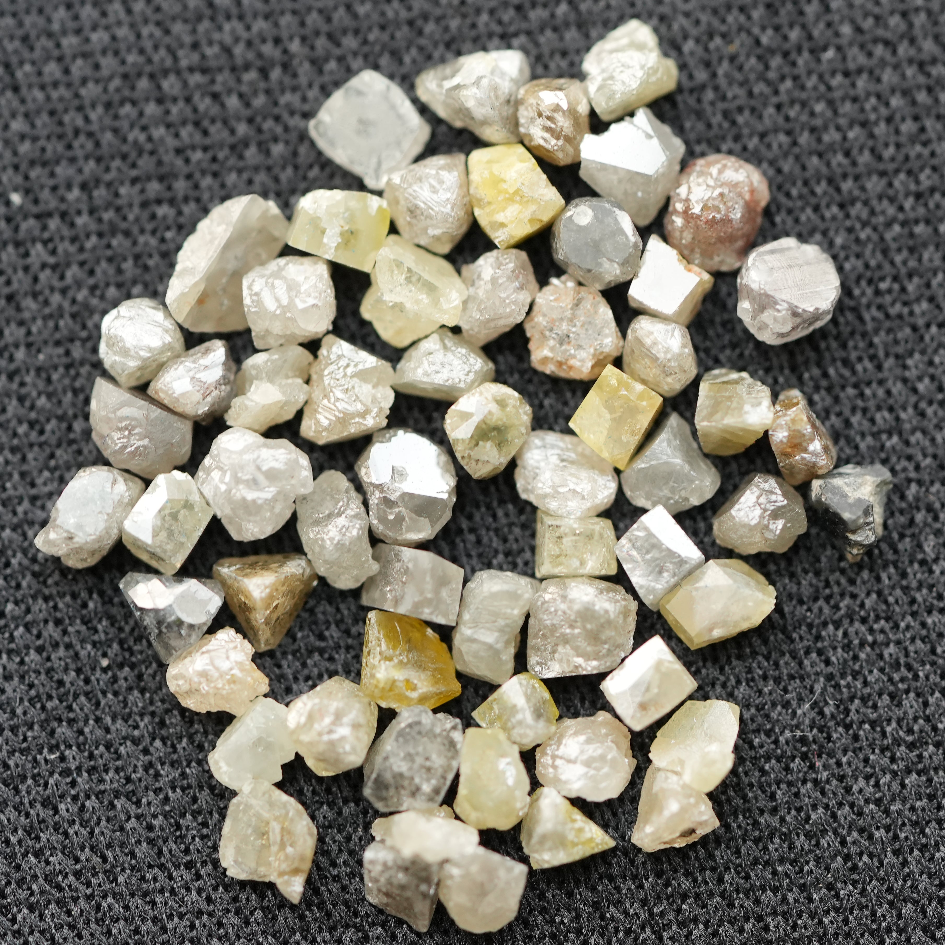 6 PCS 1.00 C.T.W Natural Gray Yellow Mix Diamond, Raw Diamond, Rough Diamond, Loose Diamonds, Uncut Diamond, Raw Gemstone, African Diamonds