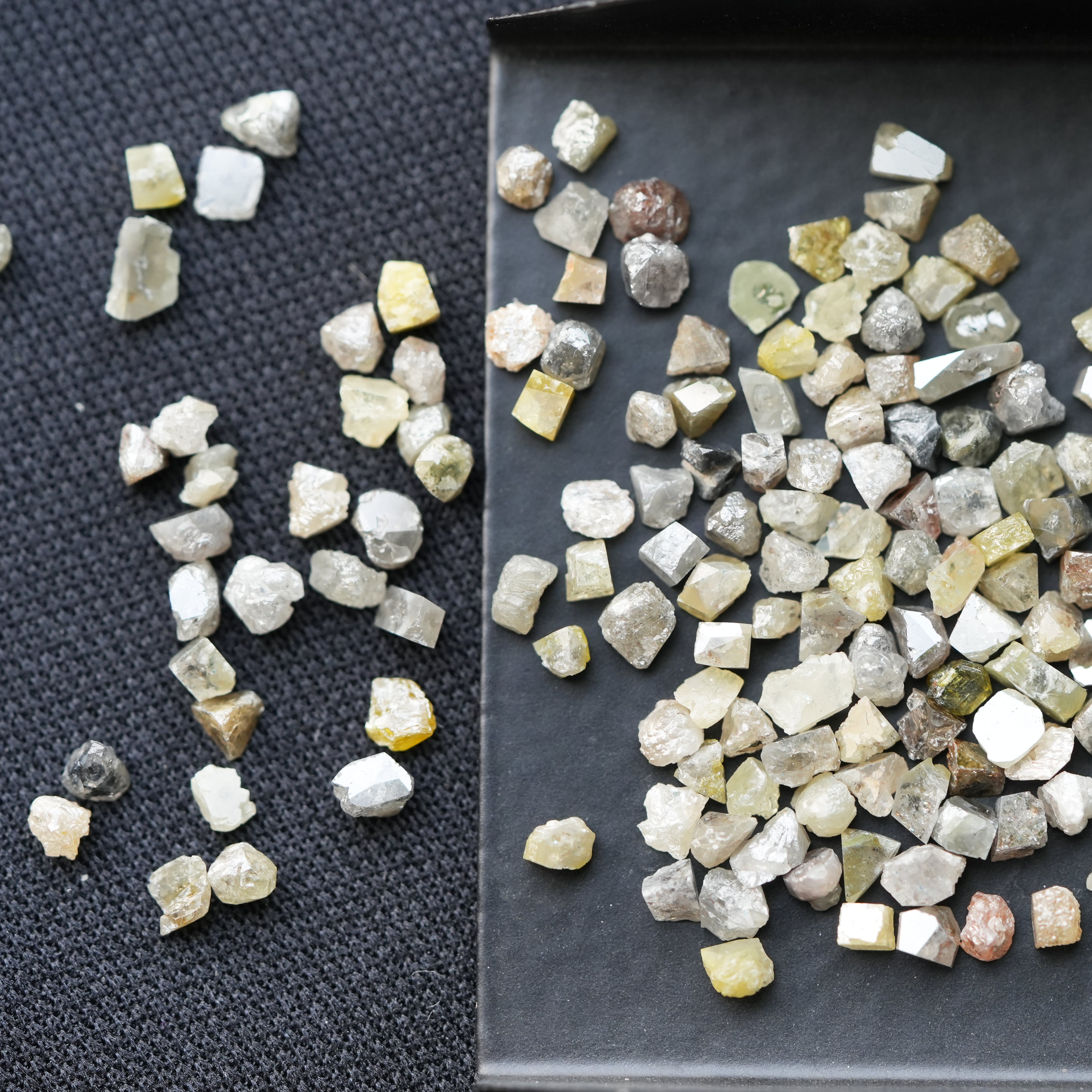 6 PCS 1.00 C.T.W Natural Gray Yellow Mix Diamond, Raw Diamond, Rough Diamond, Loose Diamonds, Uncut Diamond, Raw Gemstone, African Diamonds
