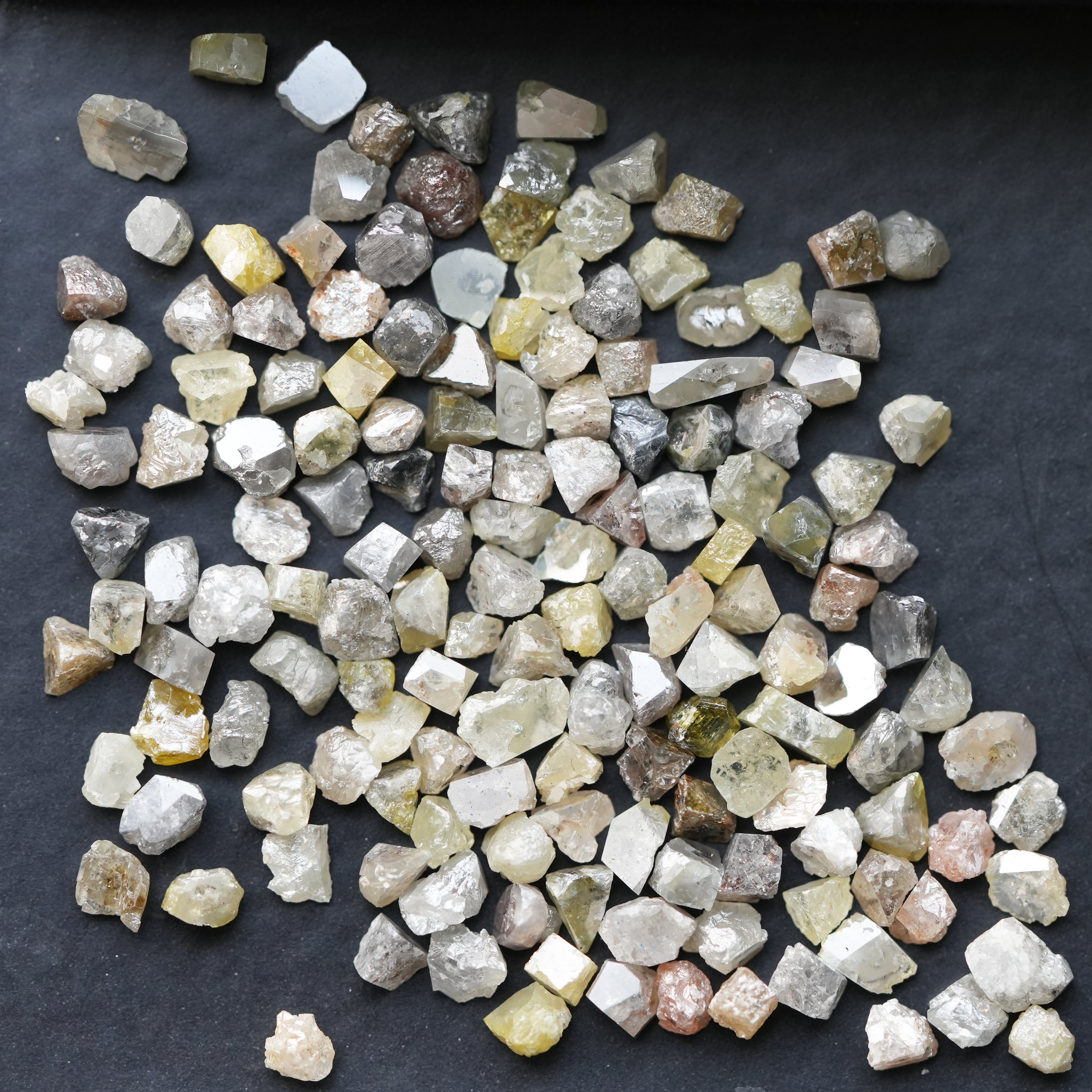 6 PCS 1.00 C.T.W Natural Gray Yellow Mix Diamond, Raw Diamond, Rough Diamond, Loose Diamonds, Uncut Diamond, Raw Gemstone, African Diamonds