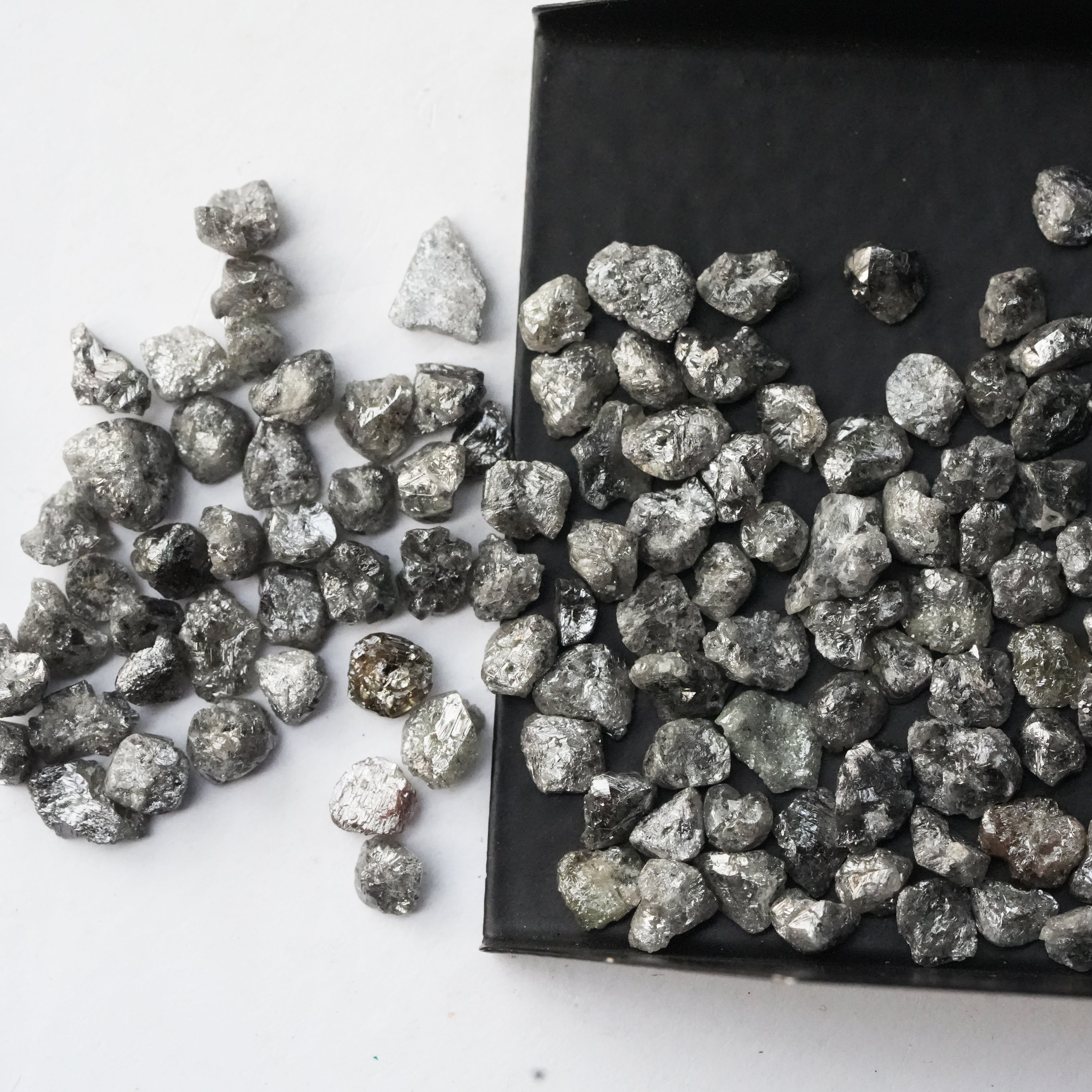 3 PCS African Diamonds 1.00 C.T.W Natural Gray Diamond, Raw Diamond Jewellery, Fancy Rough Diamond, Loose Diamonds, Uncut Diamond,