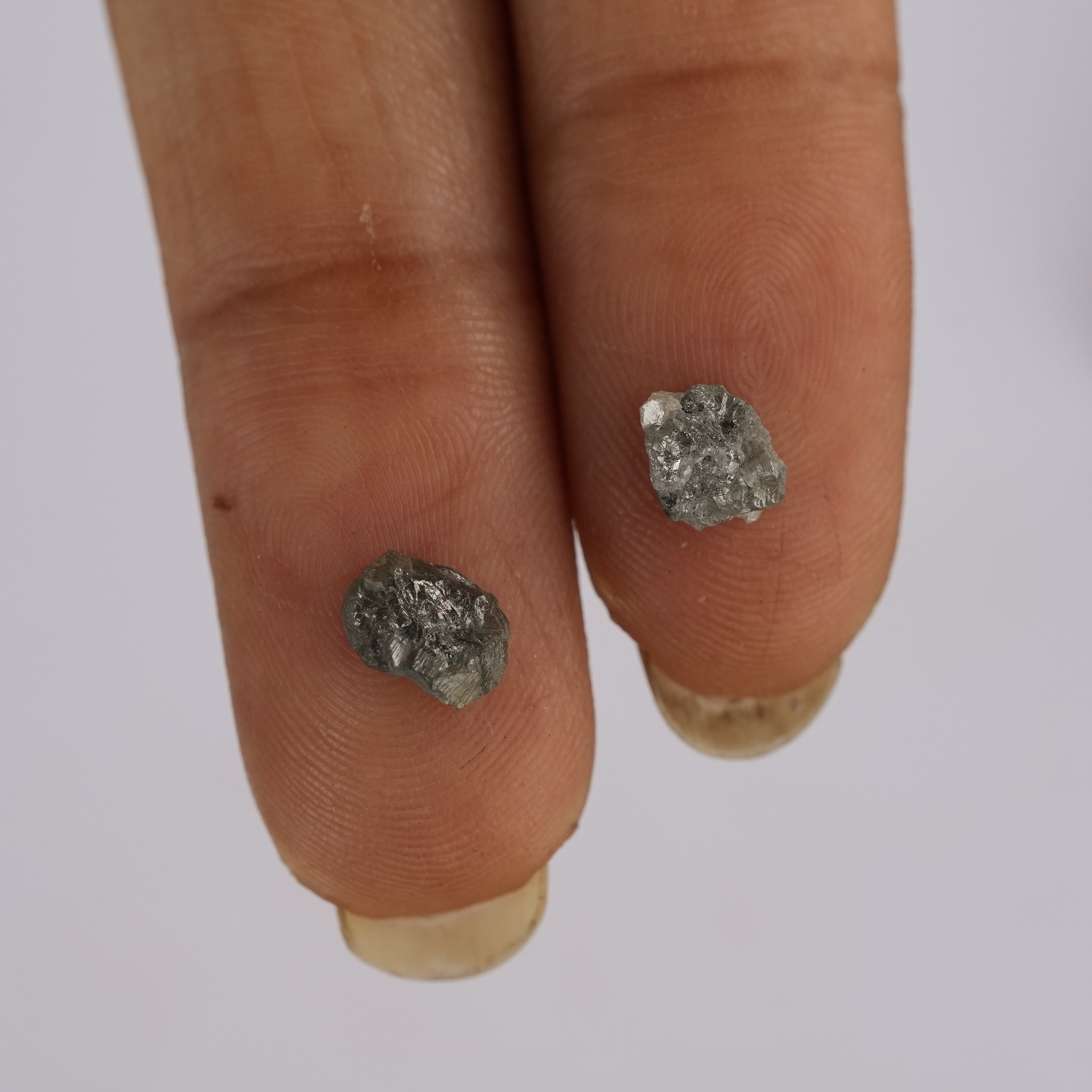 2 PCS 1.00CTW Natural Loose Diamond, Raw Diamond, Salt and Pepper Diamond, Color Diamonds, 4-6MM Fancy Diamond,