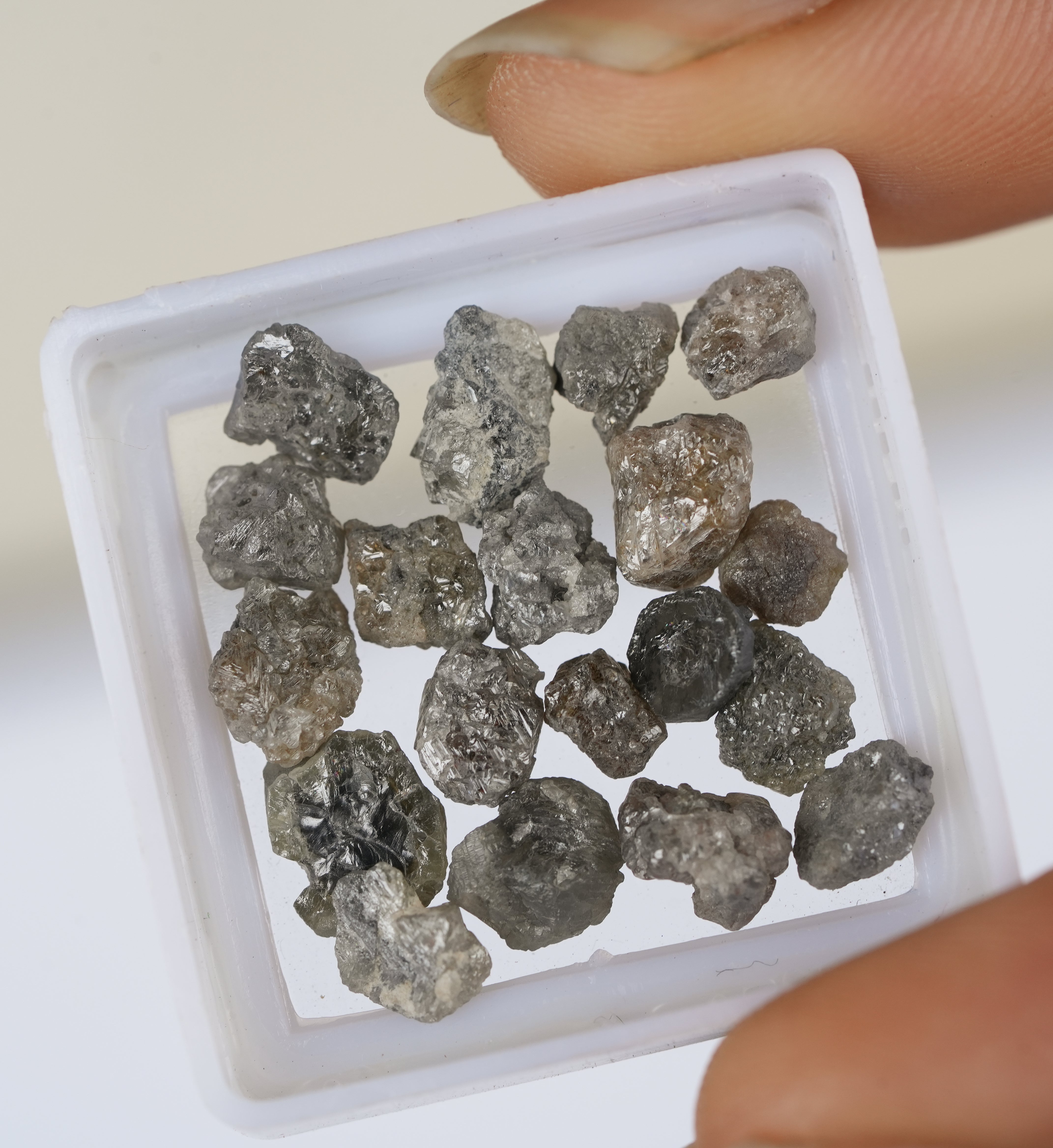 2 PCS 1.00CTW Natural Loose Diamond, Raw Diamond, Salt and Pepper Diamond, Color Diamonds, 4-6MM Fancy Diamond,