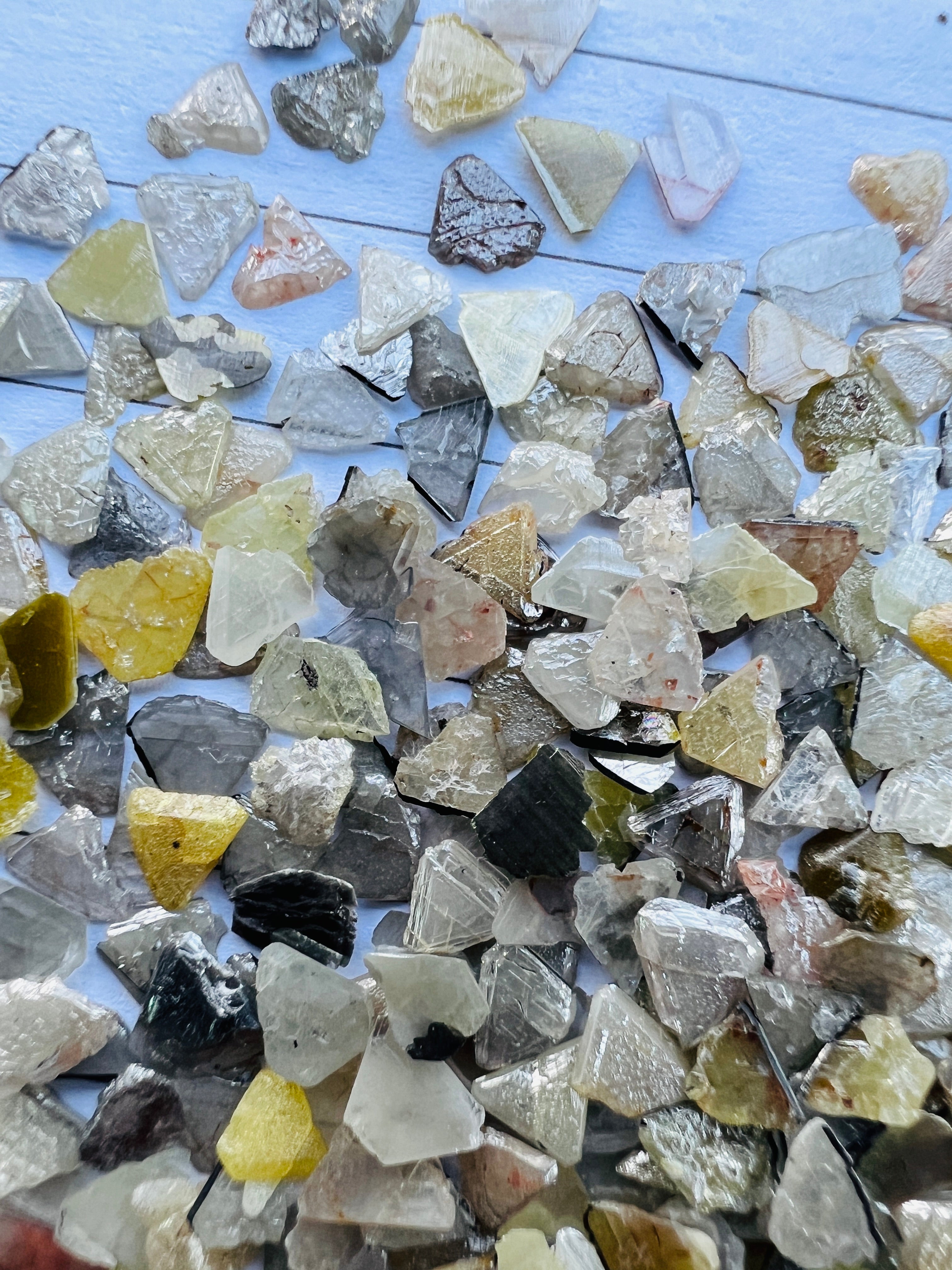 1.00 Ct Silver Yellow Natural Loose Raw Rough Uncut Diamonds Triangle Cut Shape Gemstone